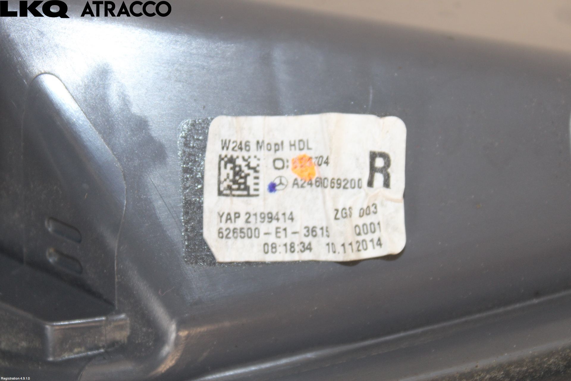 Mercedes-Benz MB B-KLASS (W246/W242) 12-19 Baklykt Høyre  På Luke(Indre)