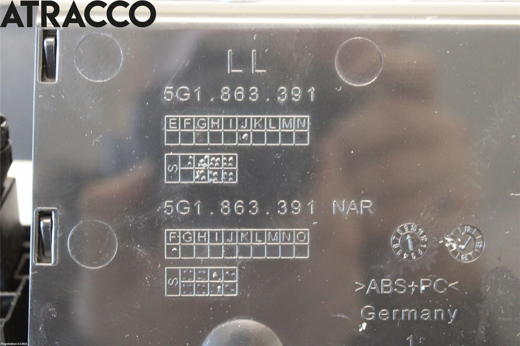 Volkswagen VW GOLF / E-GOLF VII 13-20 Innr Oppbevaringsrom