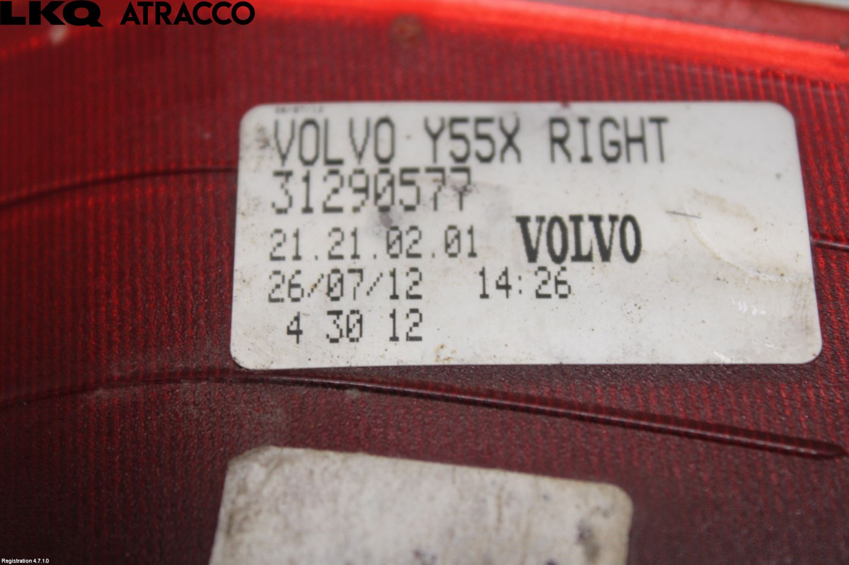 Volvo V40 12-19 Baklykt Ryggelys-Tåkelys