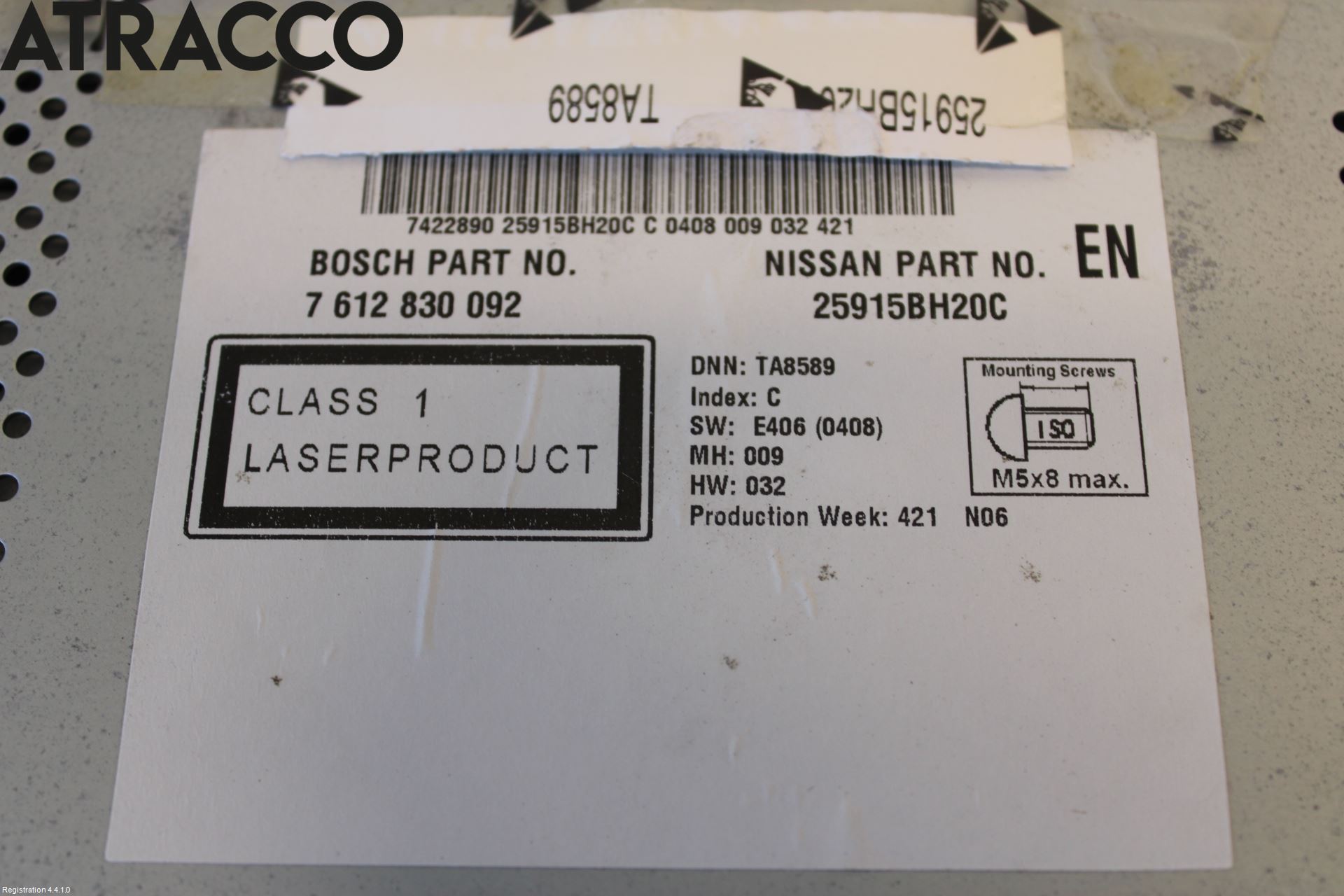 Nissan QASHQAI+2  10-14 Stereo Radio Med Cd