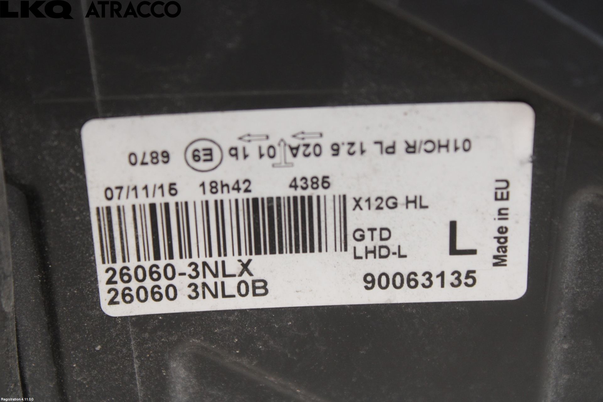 Nissan LEAF 11-17 Frontlykt Venstre