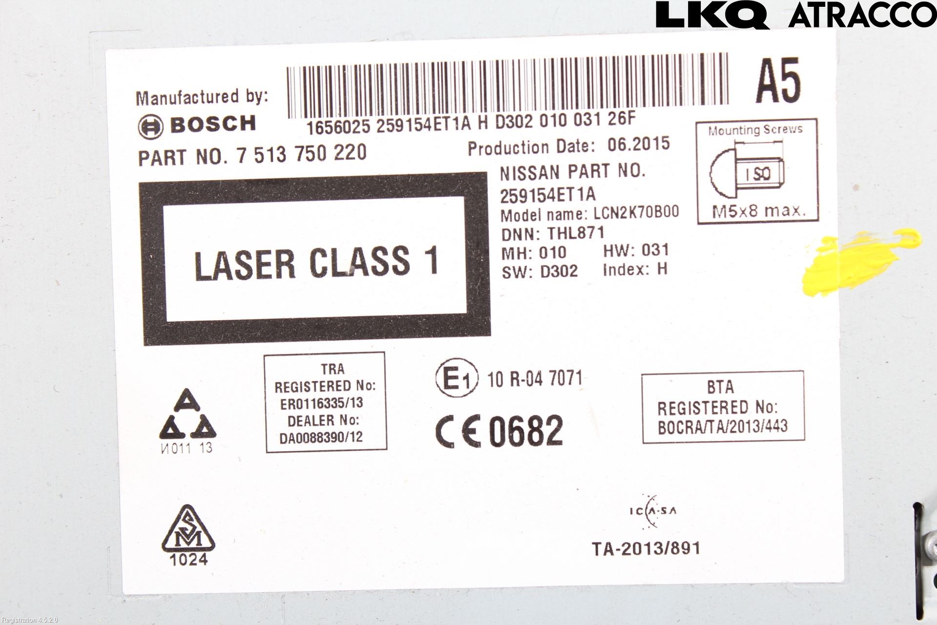 Nissan QASHQAI 14-17 Stereo Radio Med Cd