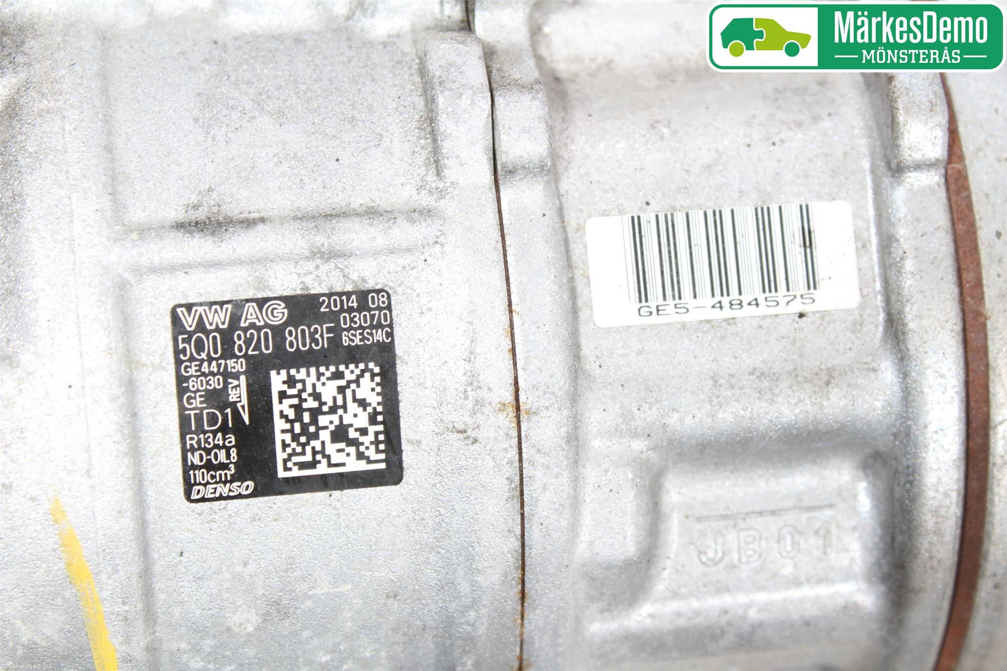Volkswagen VW GOLF / E-GOLF VII 13-20 Varme Ac Kompressor