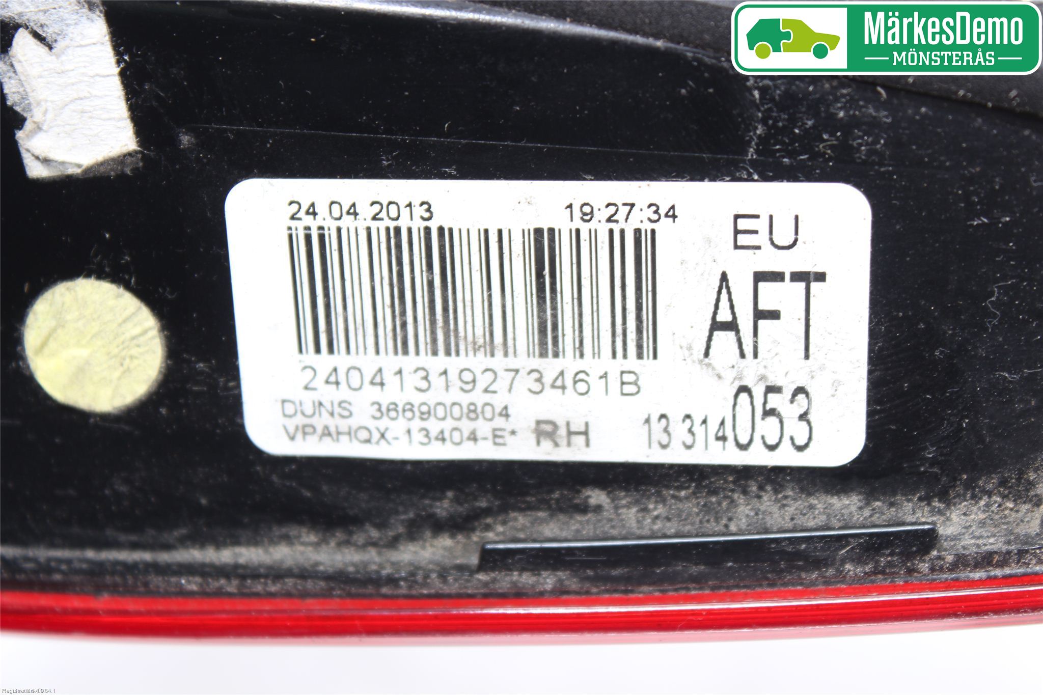 Opel ASTRA J 10-15 Baklykt Høyre  På Luke(Indre)