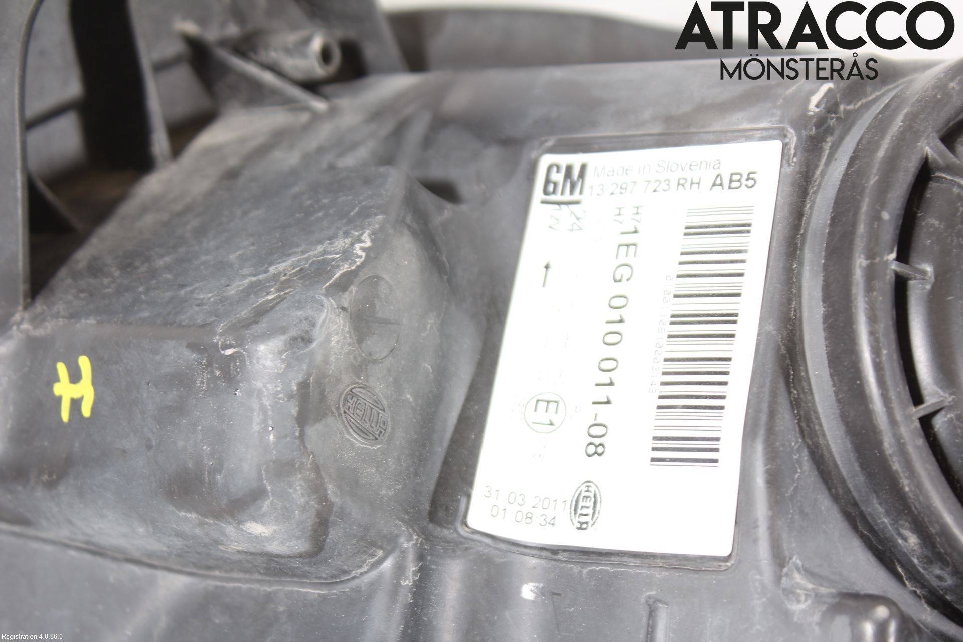 Opel ASTRA J 10-15 Frontlykt Høyre