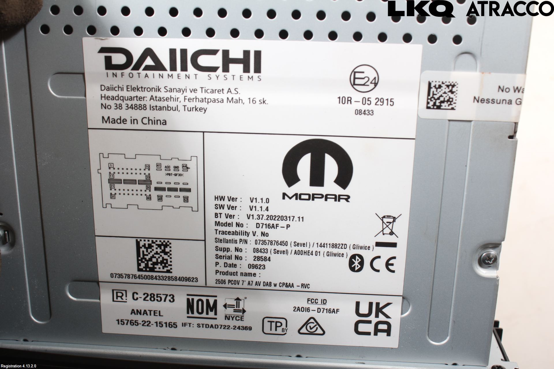 Fiat DUCATO 15-23 Stereo Radio Med Cd