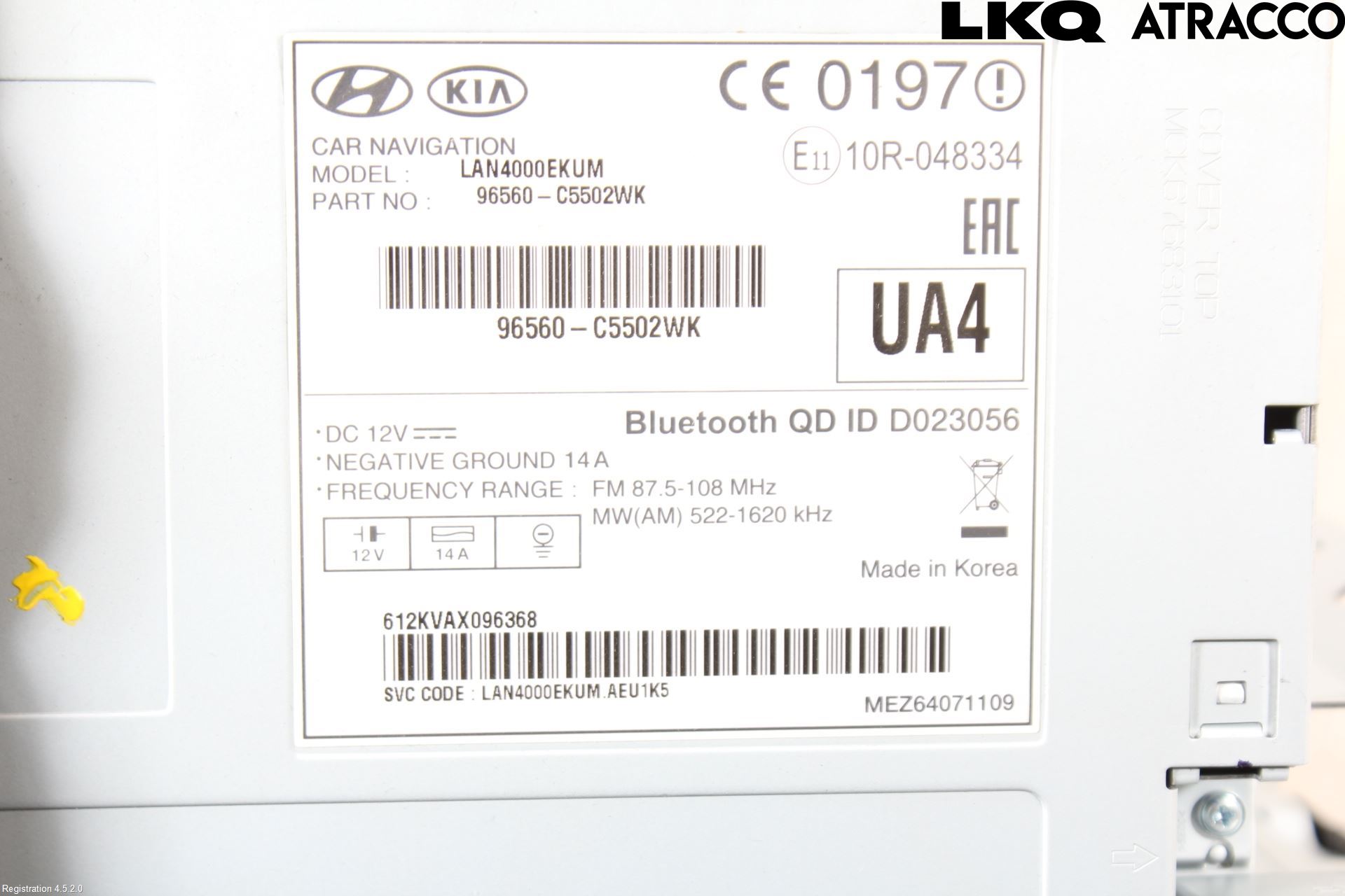 Kia SORENTO 15-20 Stereo Radio Med Cd
