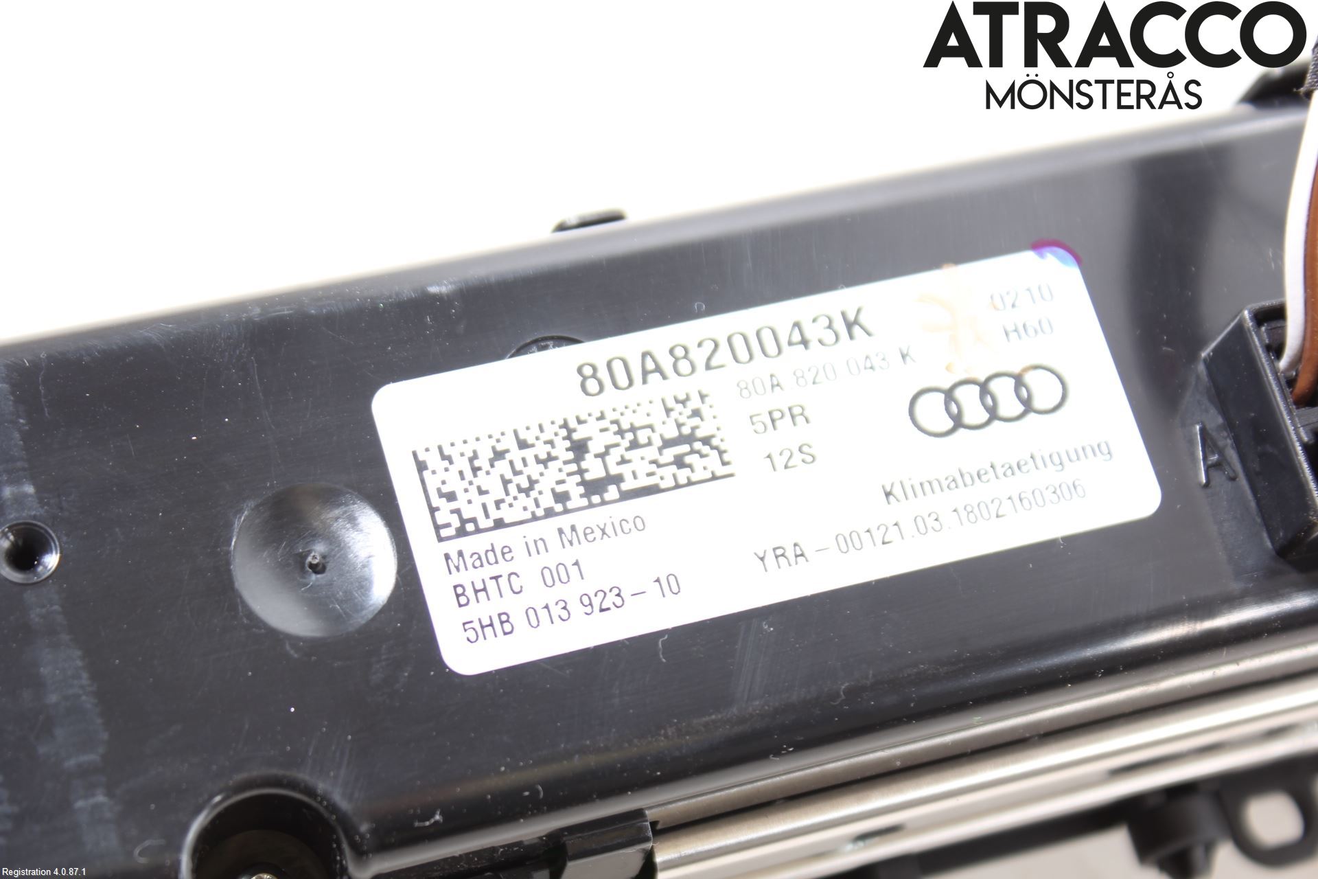 Audi Q5/SQ5 17- Varme Ac Betjening-Display