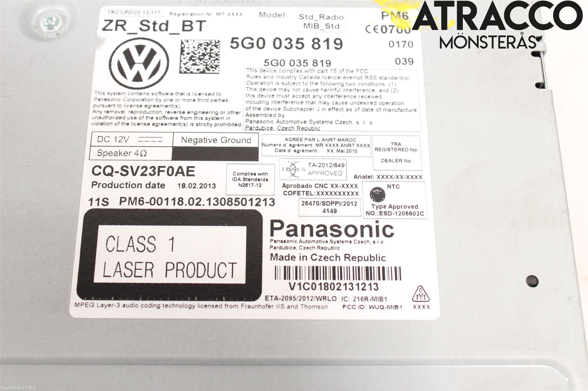 Volkswagen VW GOLF / E-GOLF VII 13-20 Stereo Radio