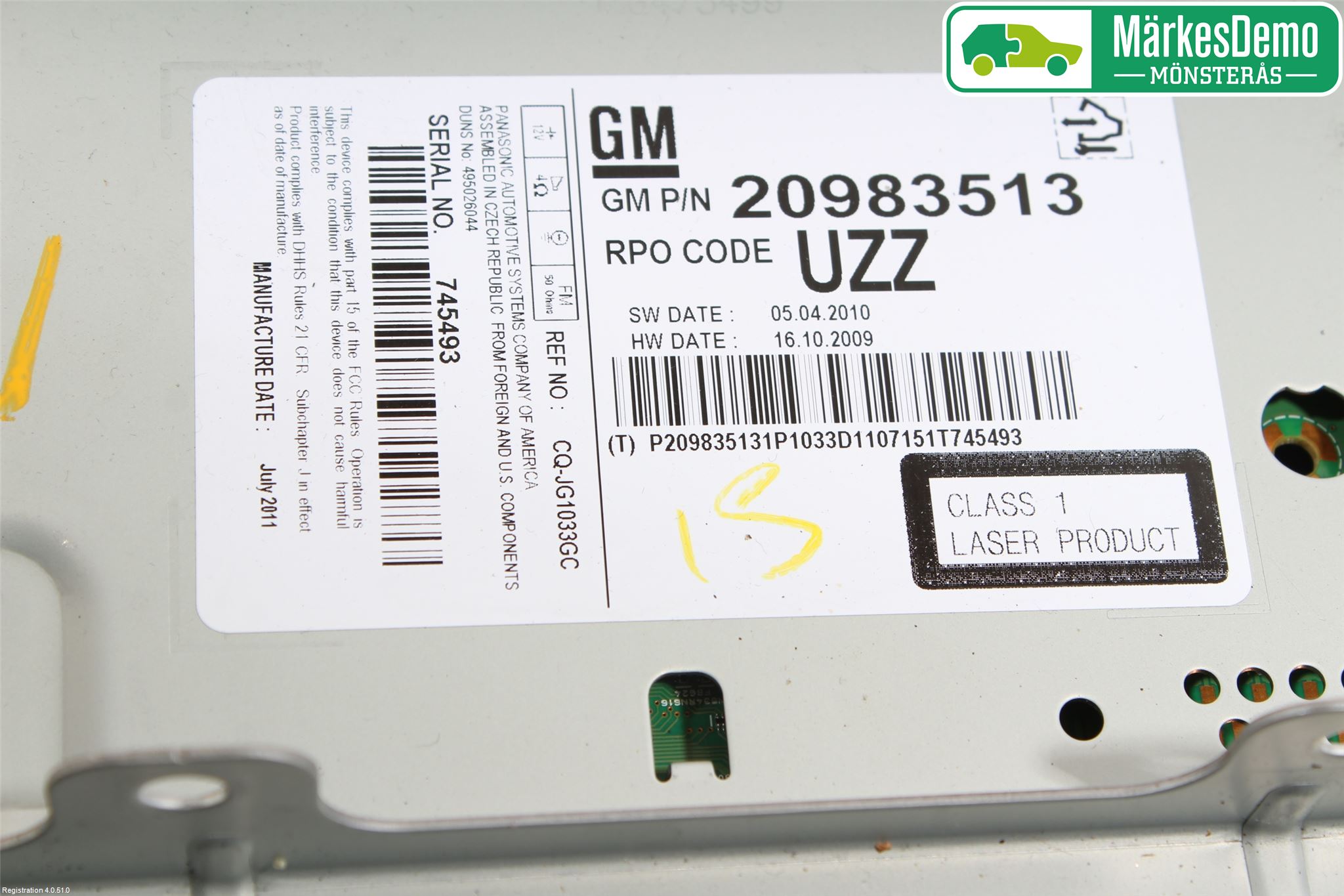 Opel ASTRA J 10-15 Stereo Radio