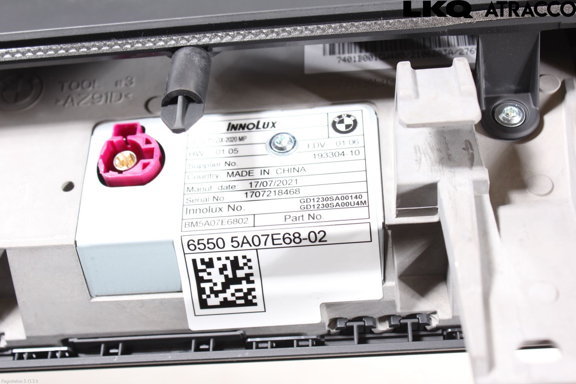 BMW 5 G30/G31/F90 17-23 Multifunktionsdisplay