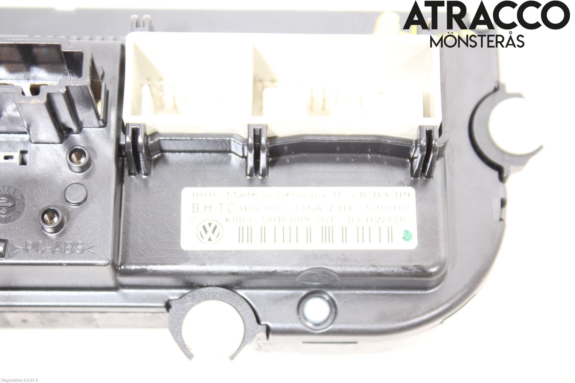 Volkswagen VW GOLF VI 09-13 Varme Ac Betjening-Display