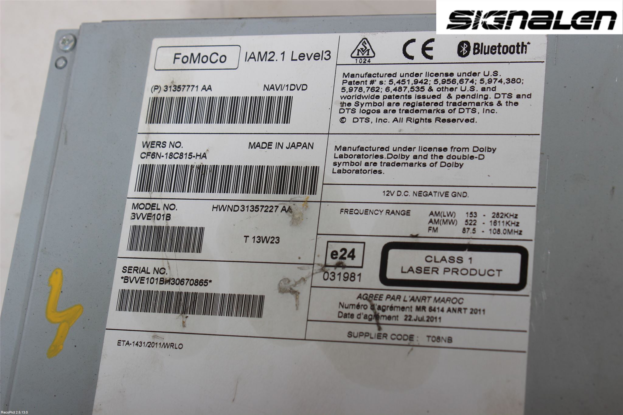Volvo XC60 14-17 Stereo Radio