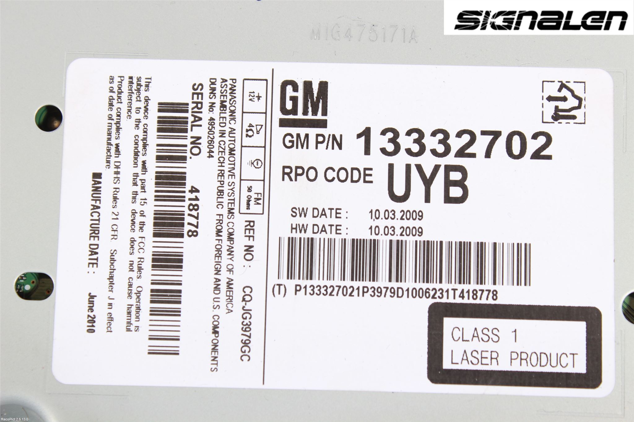 Opel INSIGNIA 09-16 Stereo Radio
