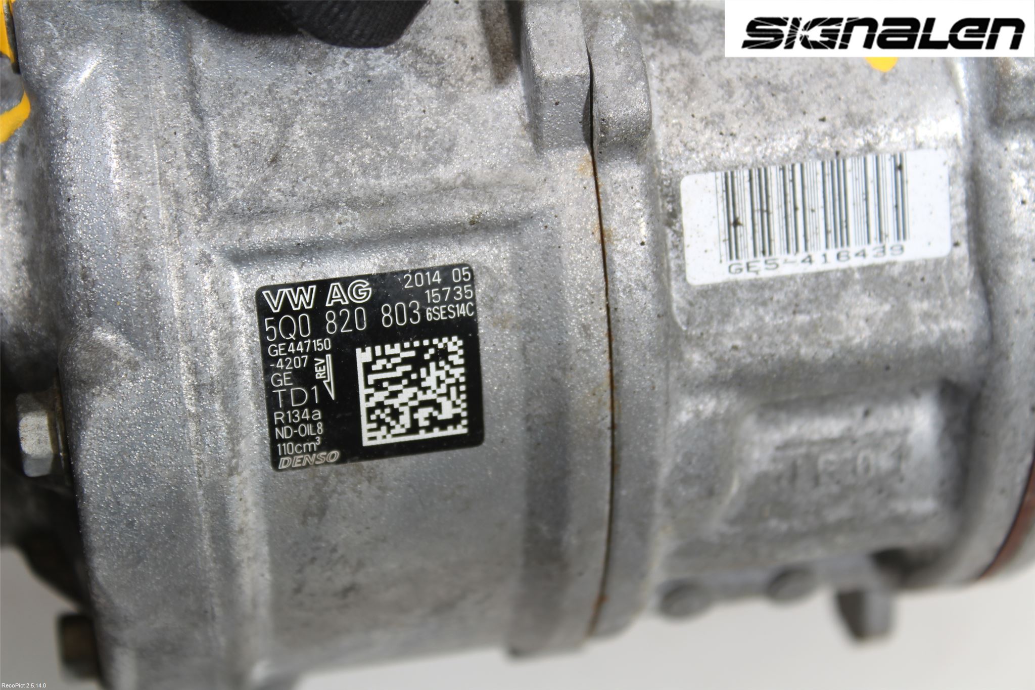 Volkswagen VW GOLF / E-GOLF VII 13-20 Varme Ac Kompressor