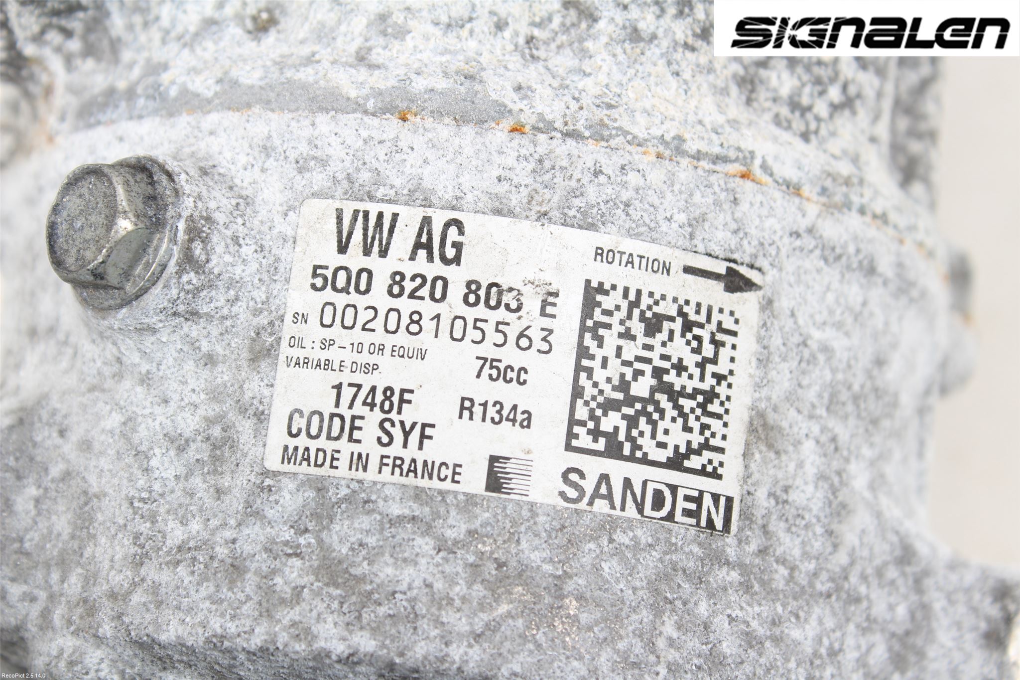 Volkswagen VW GOLF / E-GOLF VII 13-20 Varme Ac Kompressor