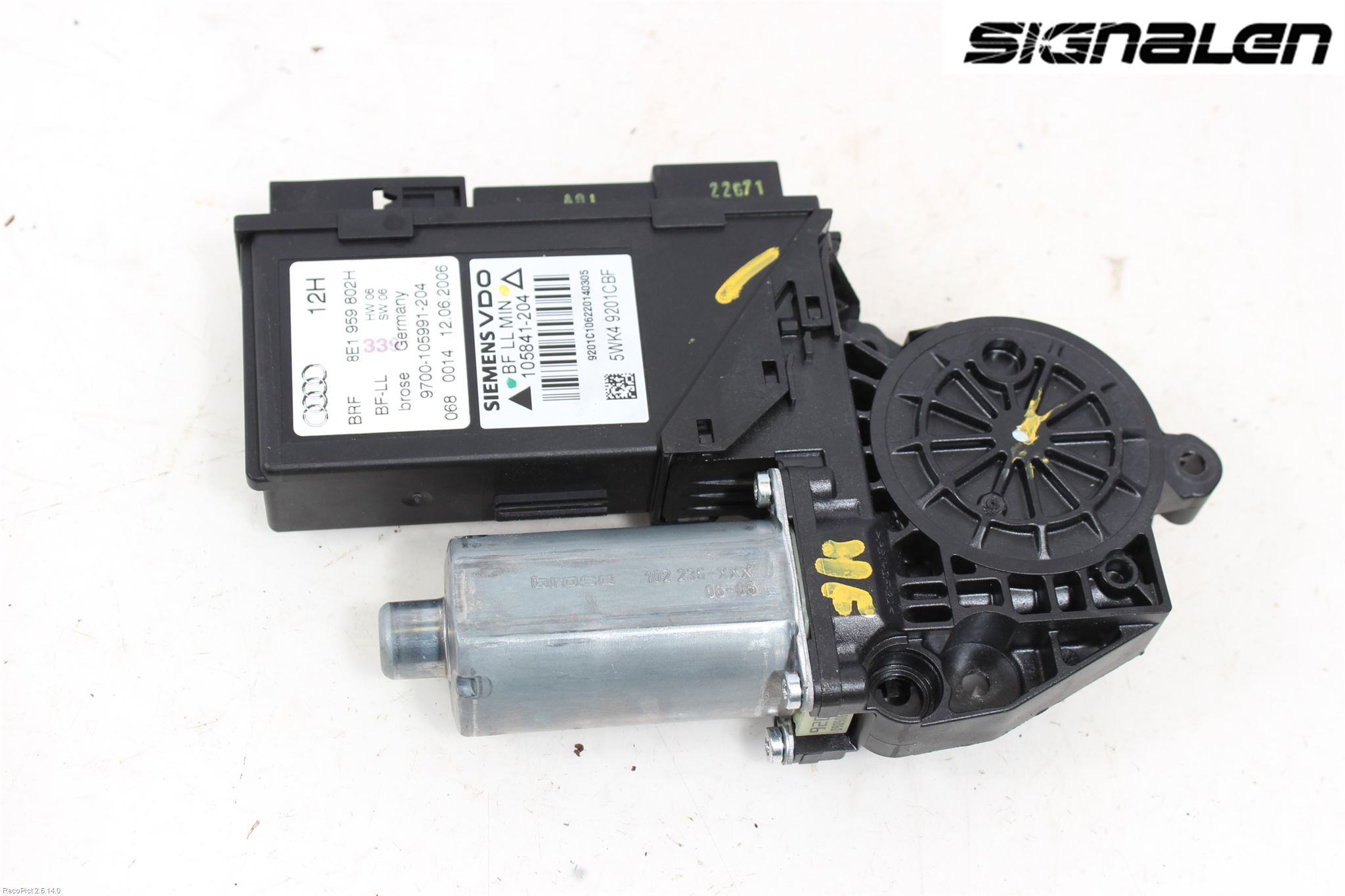 Audi A4/S4 05-07 Vindusheismotor
