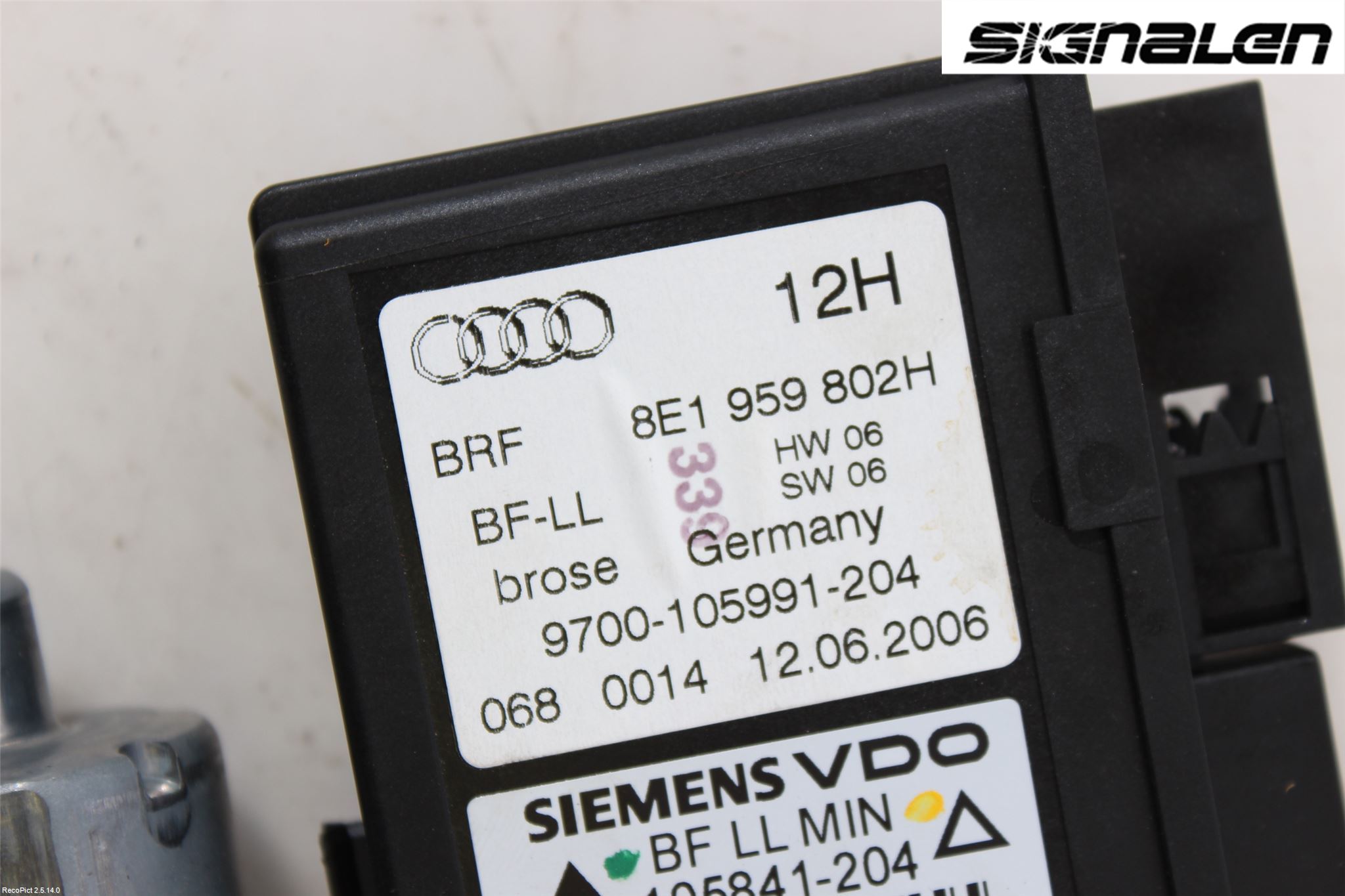 Audi A4/S4 05-07 Vindusheismotor