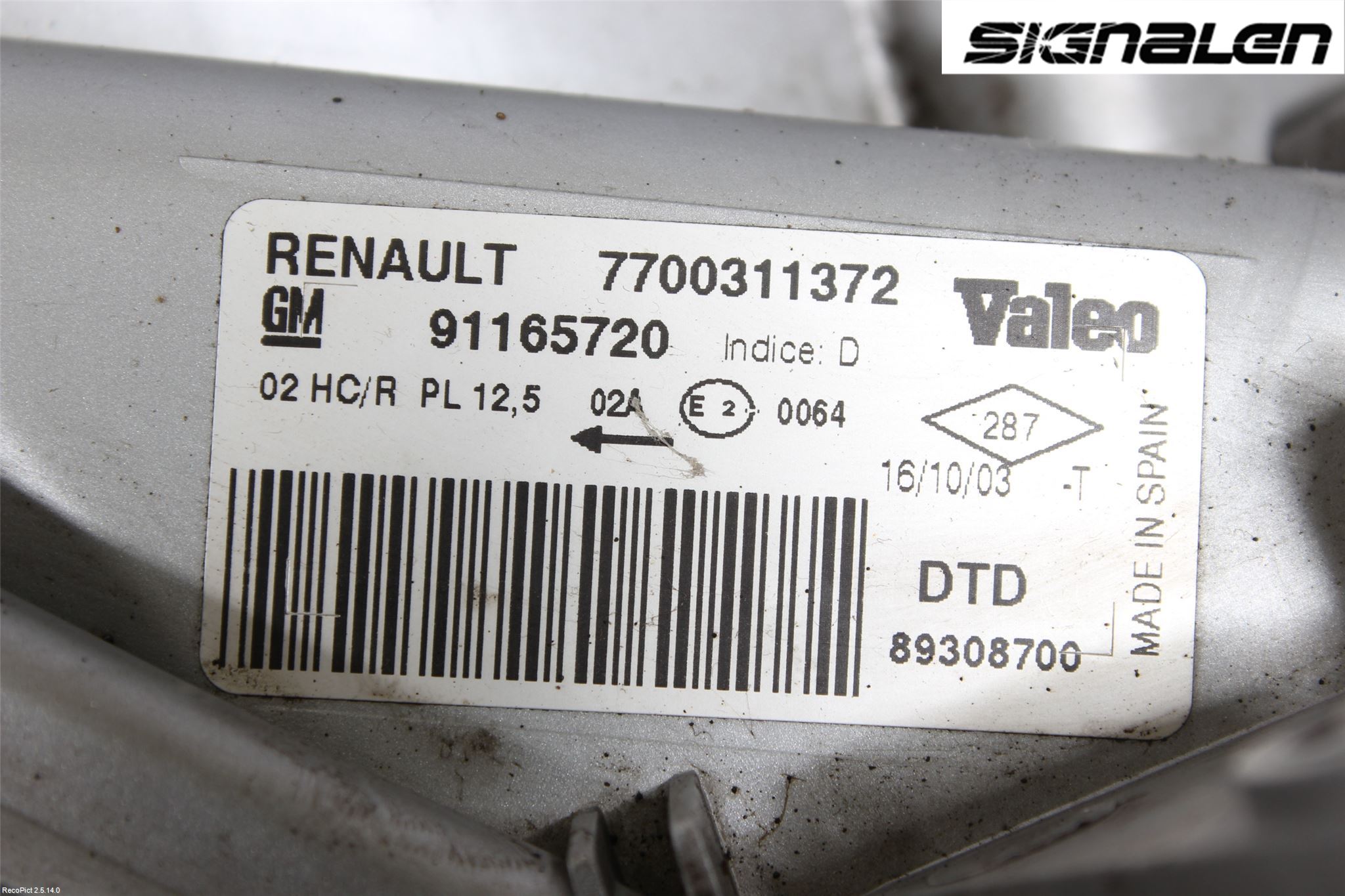 Renault TRAFIC   02-14 Frontlykt Høyre