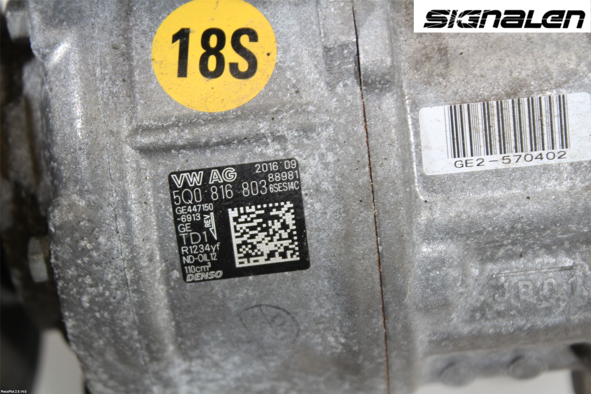 Volkswagen VW PASSAT 15-19 Varme Ac Kompressor