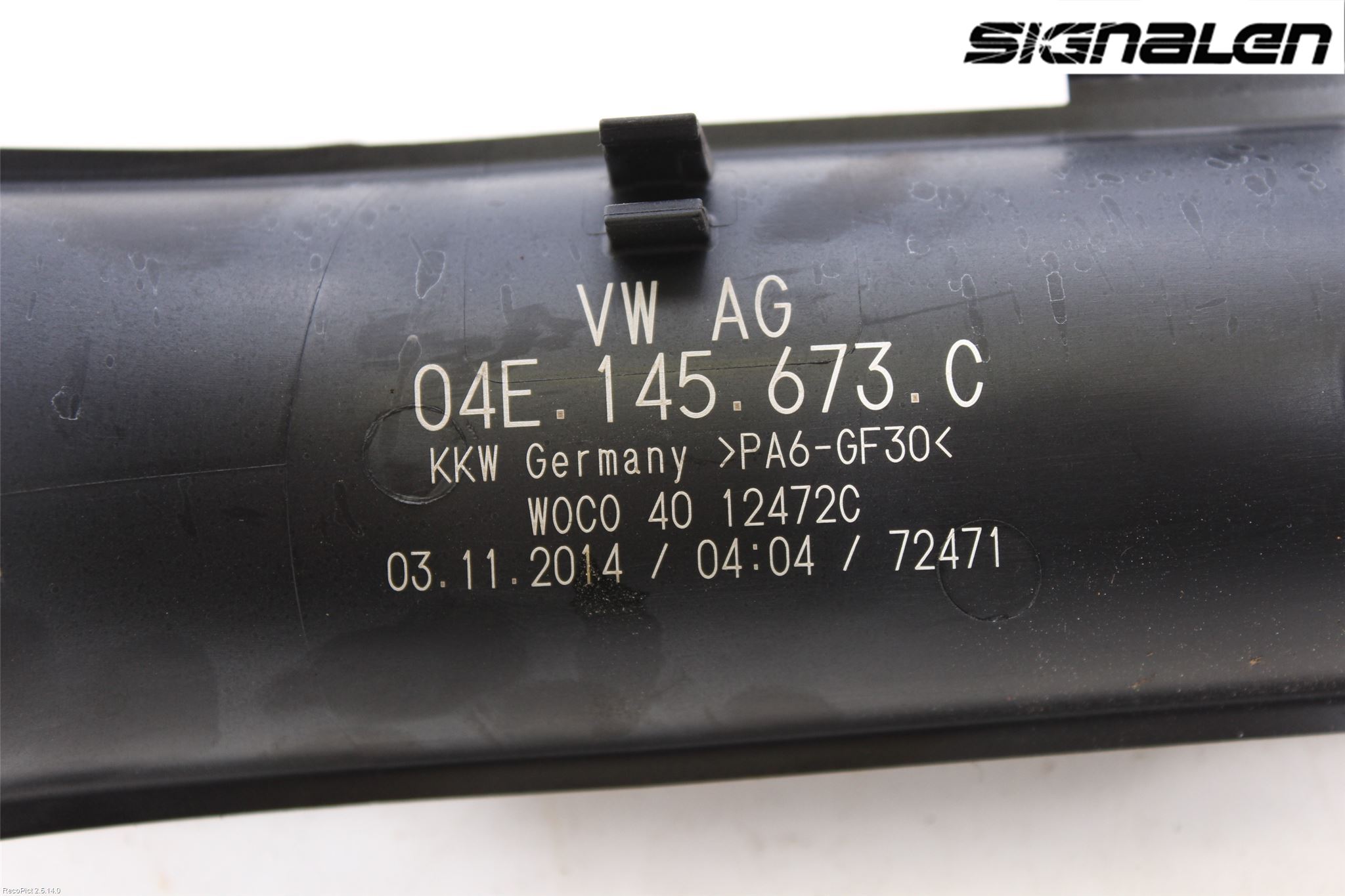 Volkswagen VW GOLF / E-GOLF VII 13-20 Intercooler Rør-Slange
