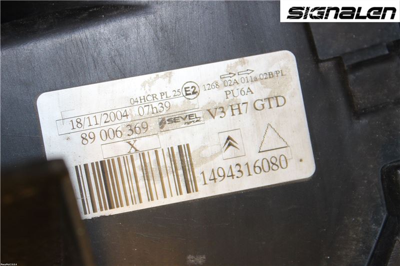 Citroen C8 Frontlykt Venstre