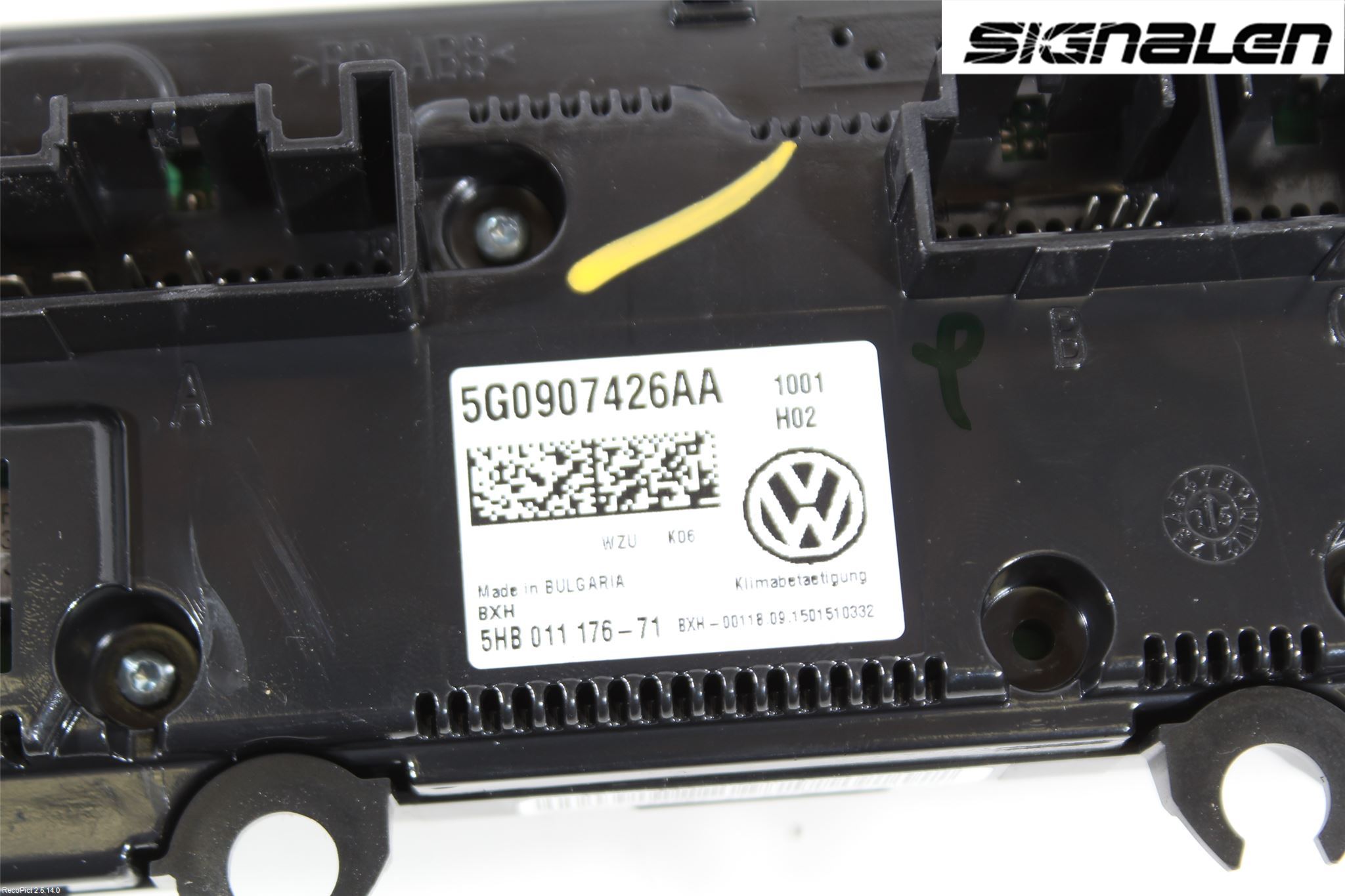 Volkswagen VW GOLF SPORTSVAN 15-20 Varme Ac Betjening-Display