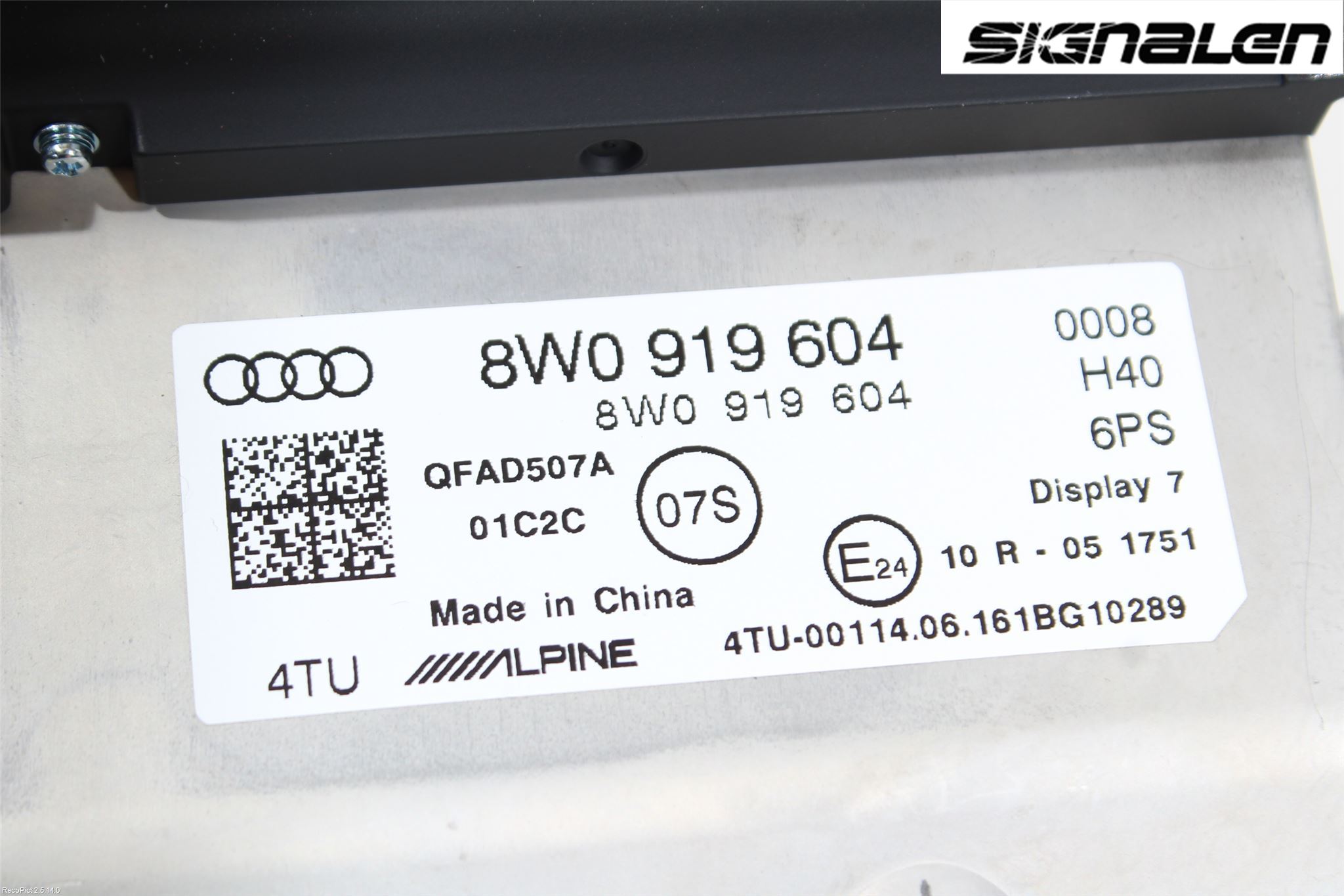 Audi A4/S4 B9 16-19 Multifunktionsdisplay