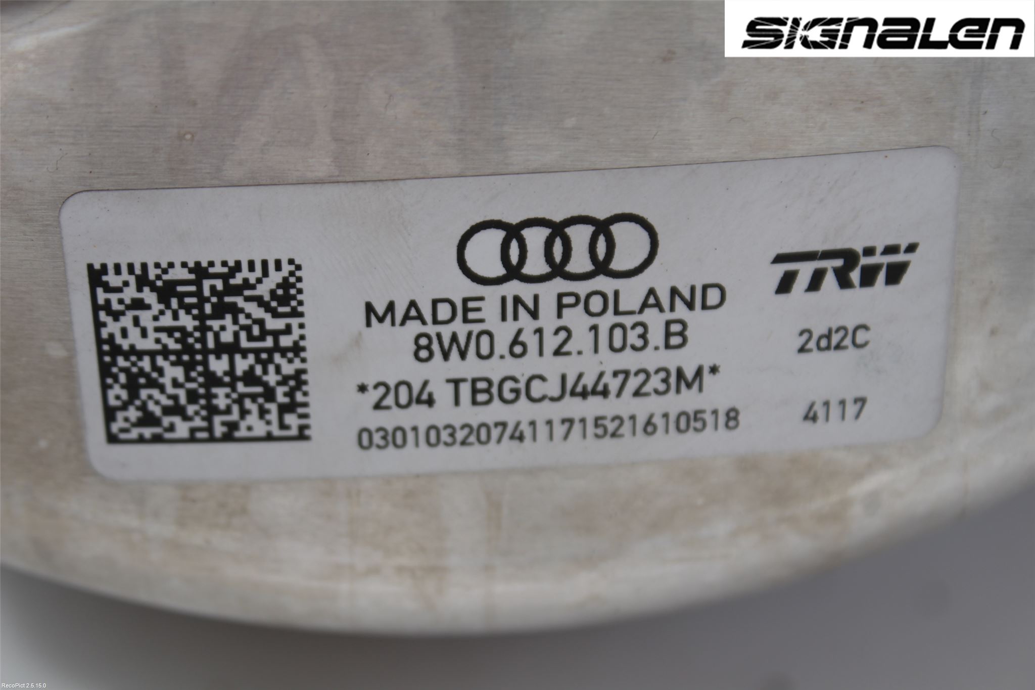 Audi A4/S4 B9 16-19 Bremseservo