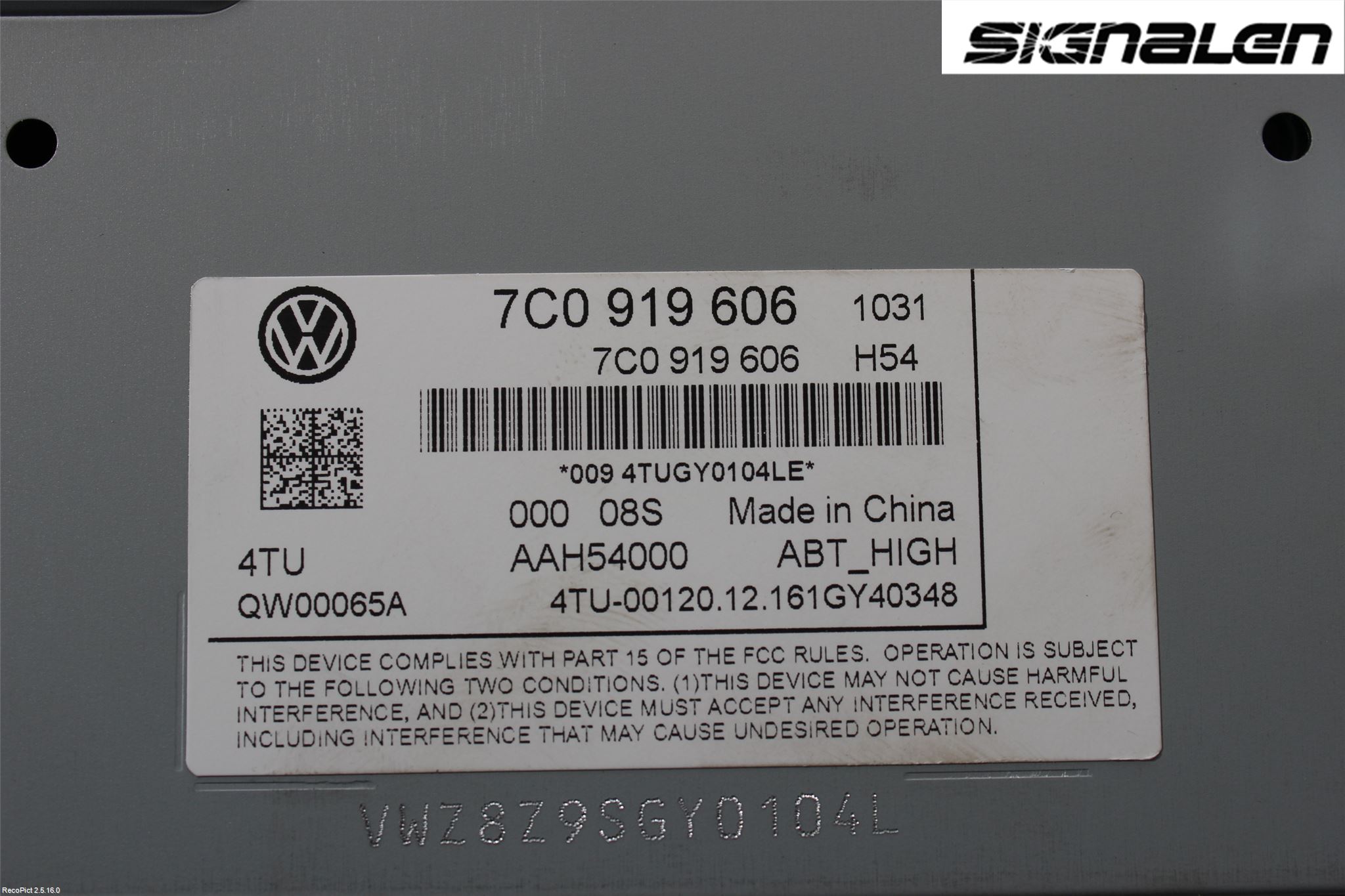 Volkswagen VW TIGUAN 16-24 Stereo Radio
