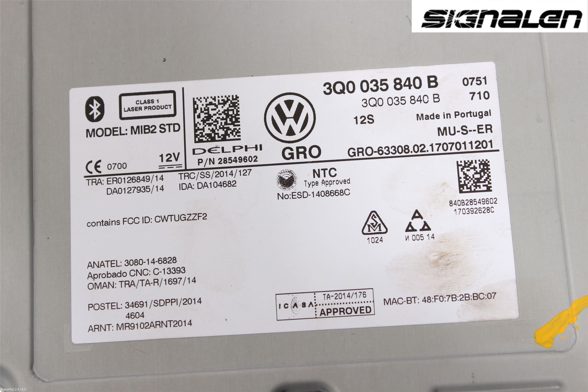 Volkswagen VW TIGUAN 16-24 Stereo Radio