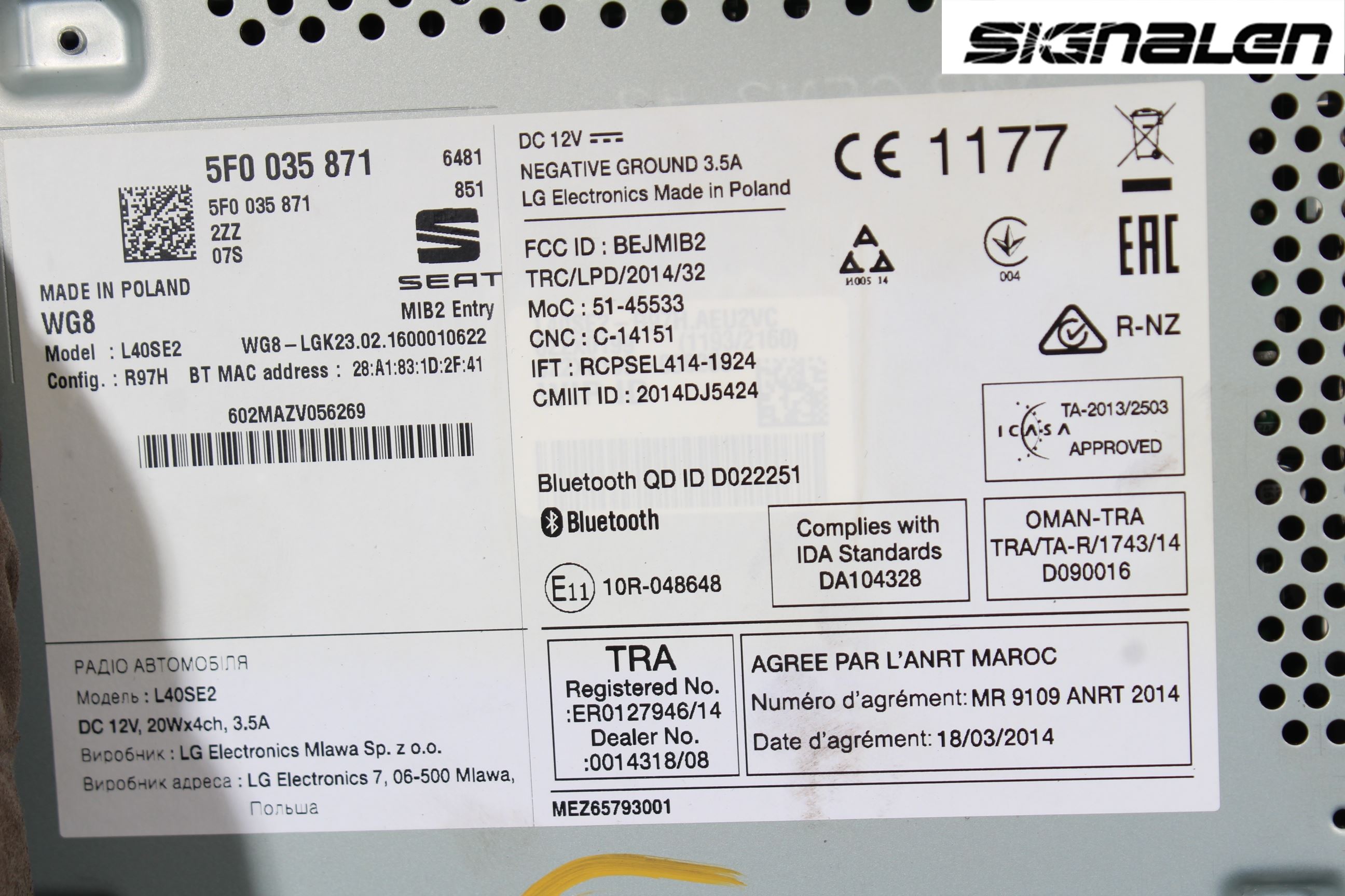 Seat LEON 13-20 Stereo Radio