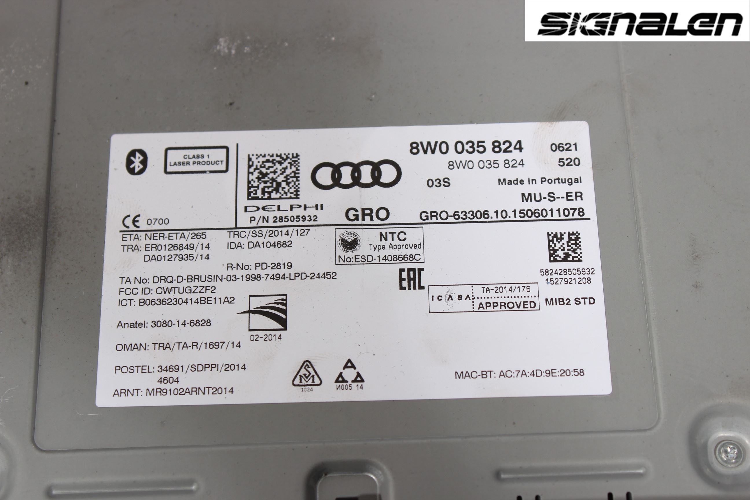Audi A4/S4 B9 16-19 Stereo Radio