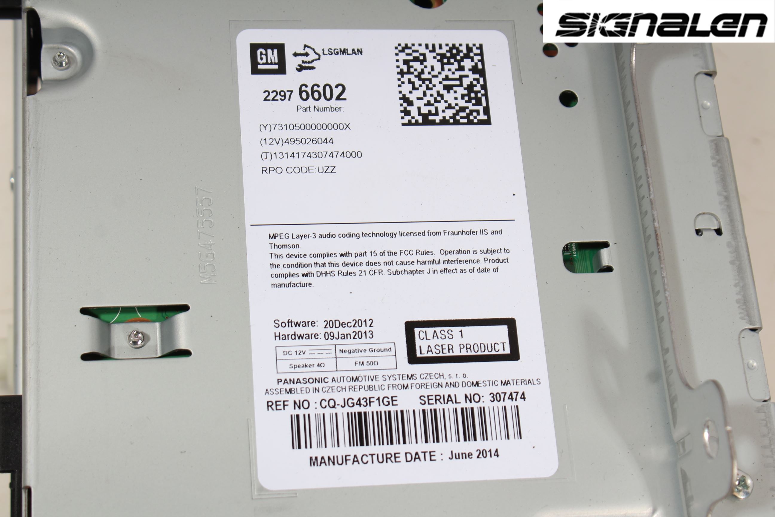Opel ASTRA J 10-15 Stereo Radio