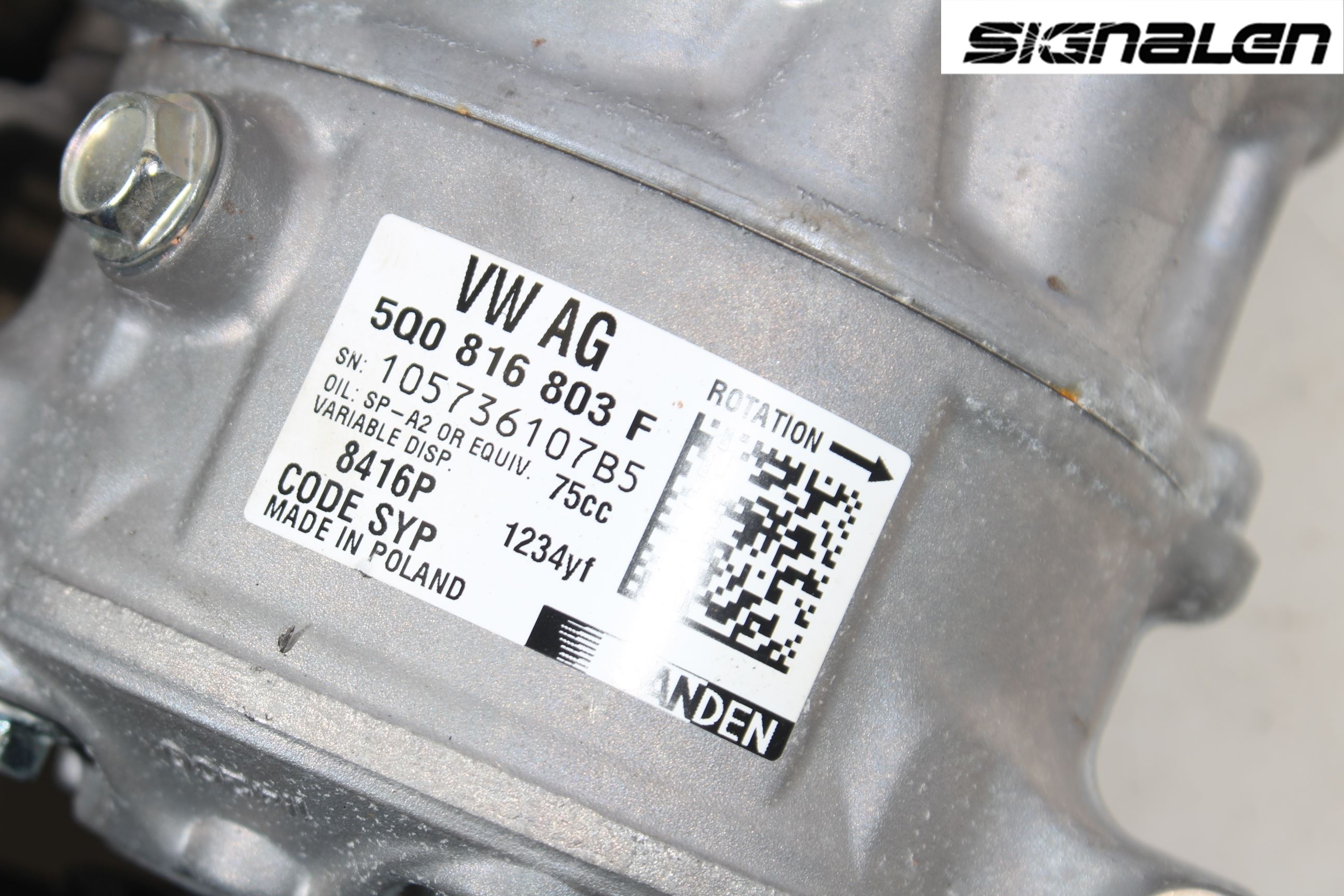 Volkswagen VW GOLF / E-GOLF VII 13-20 Varme Ac Kompressor