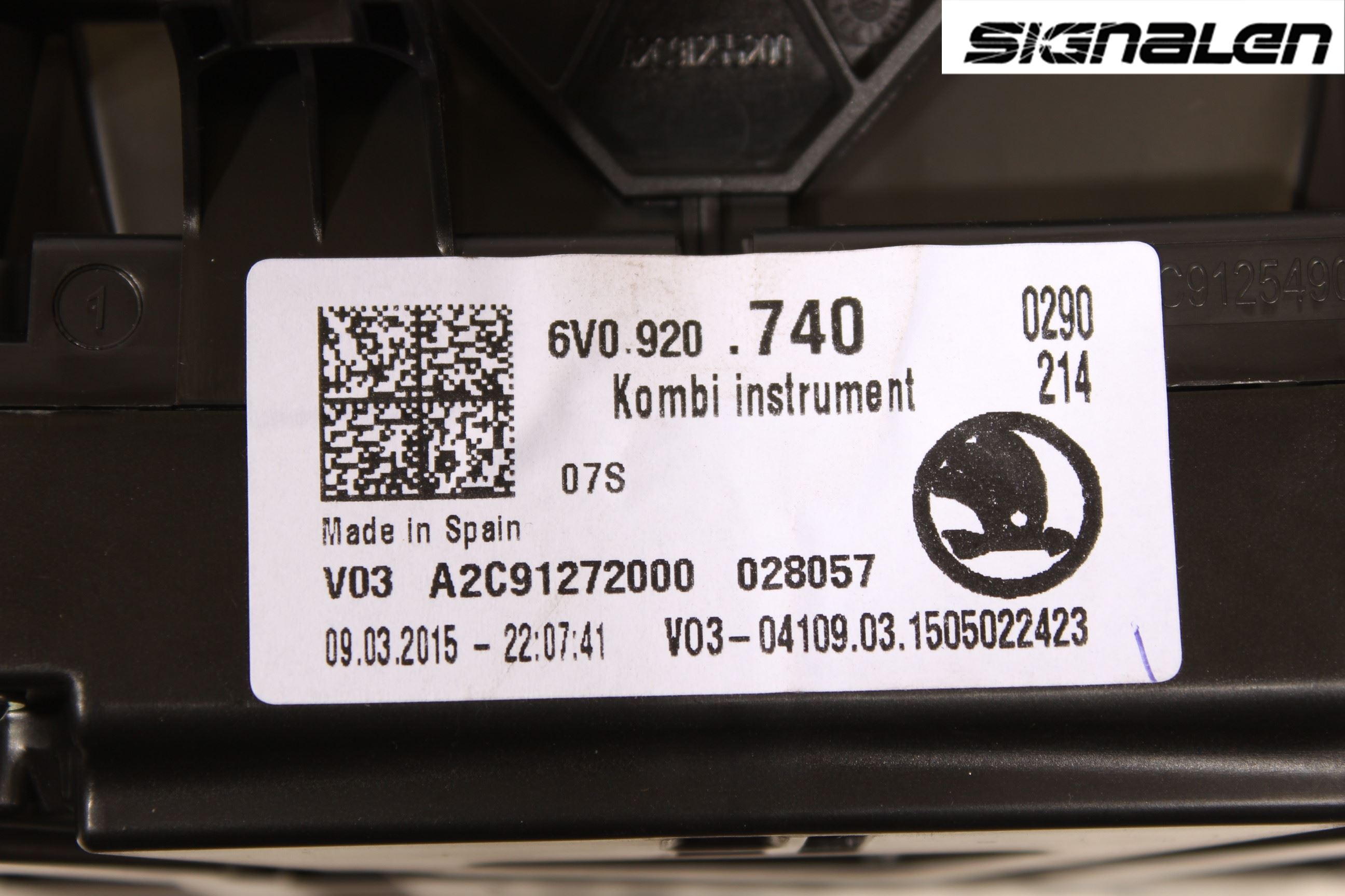 Skoda FABIA 15-21 Instr Kombinert