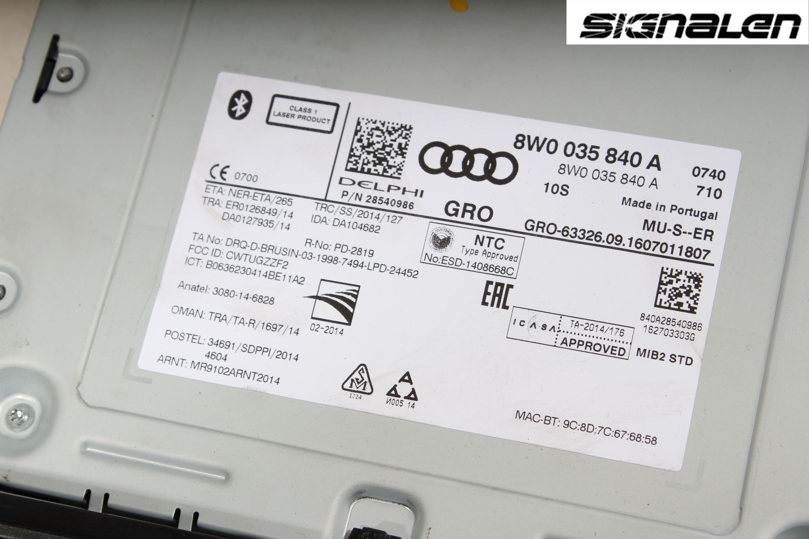 Audi A4/S4 B9 16-19 Stereo Radio