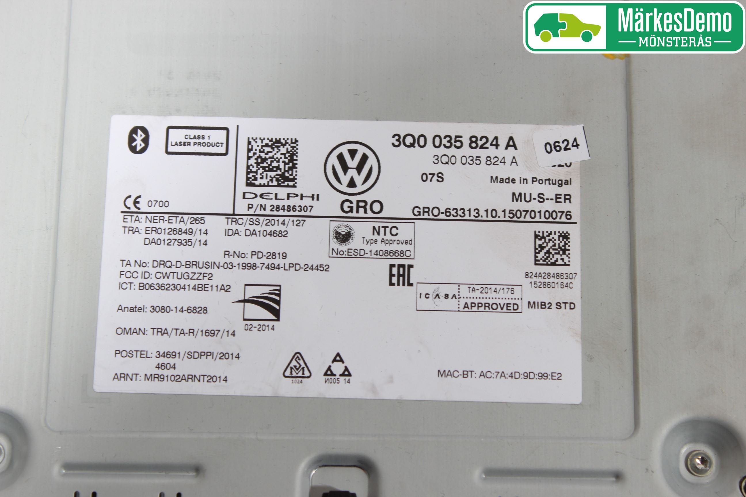 Volkswagen VW GOLF / E-GOLF VII 13-20 Stereo Radio