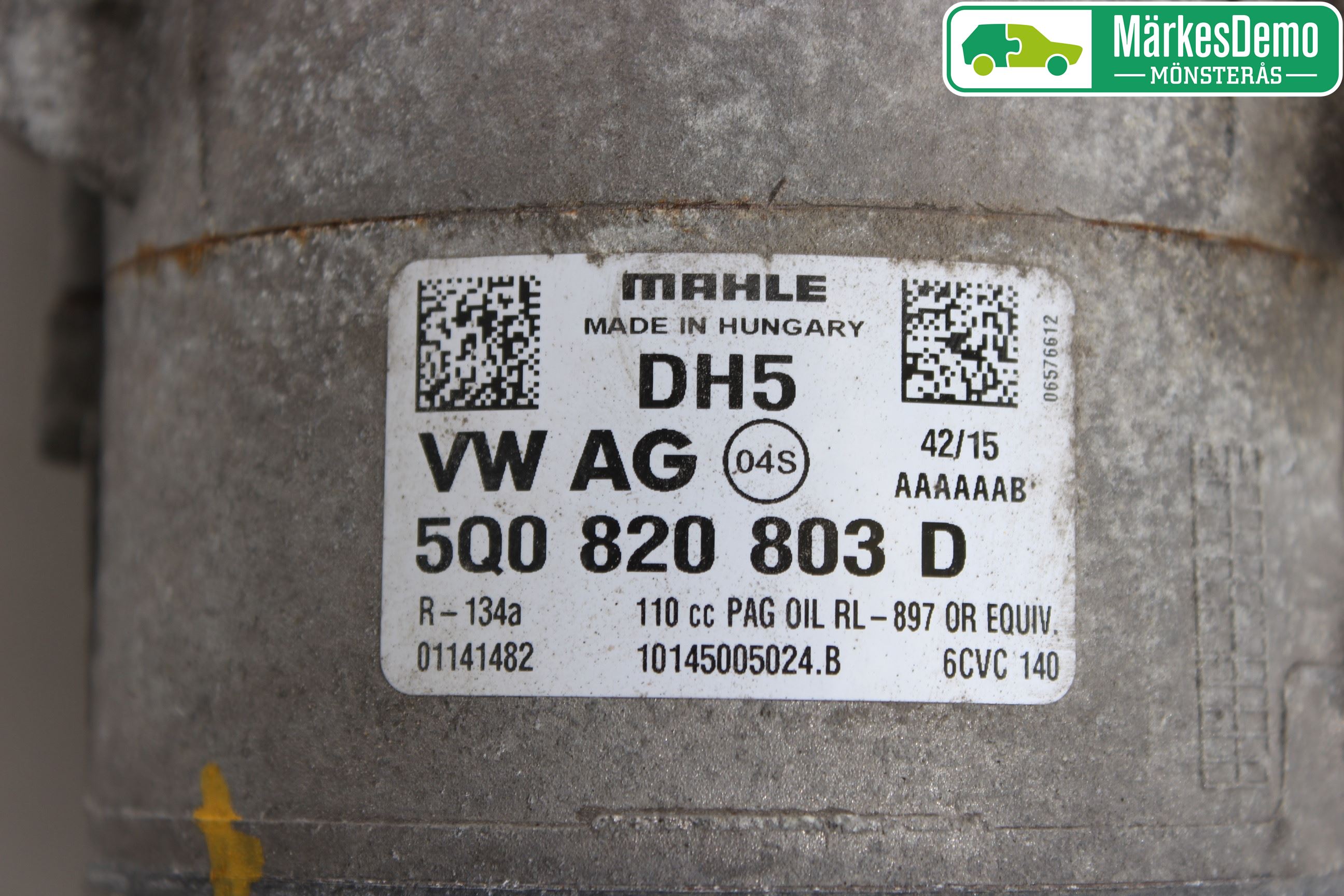 Volkswagen VW GOLF / E-GOLF VII 13-20 Varme Ac Kompressor
