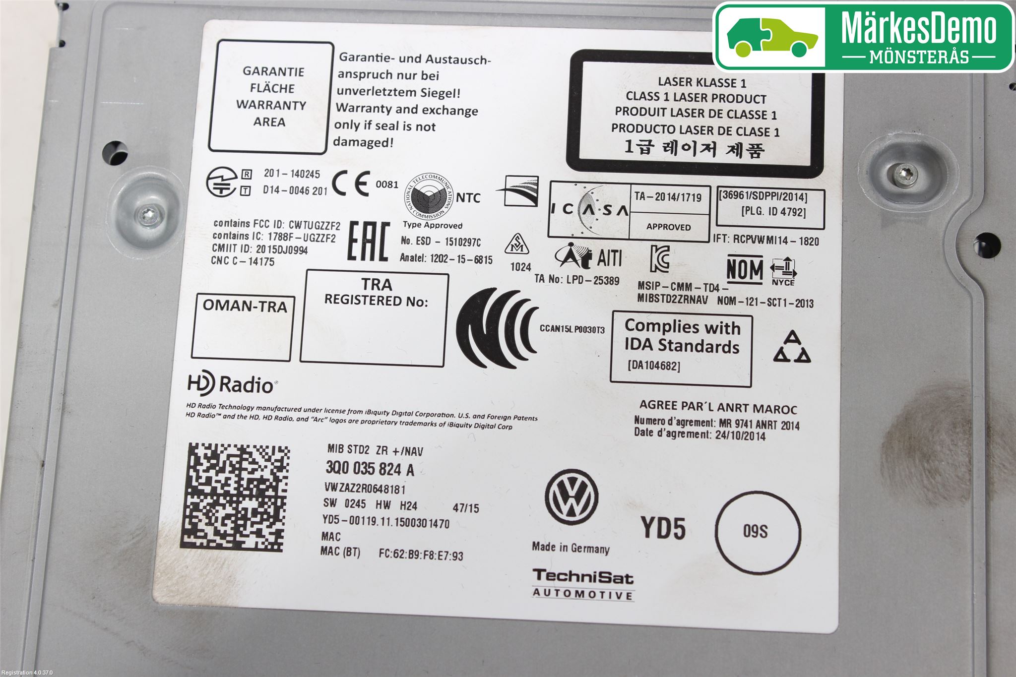Volkswagen VW GOLF / E-GOLF VII 13-20 Stereo Radio