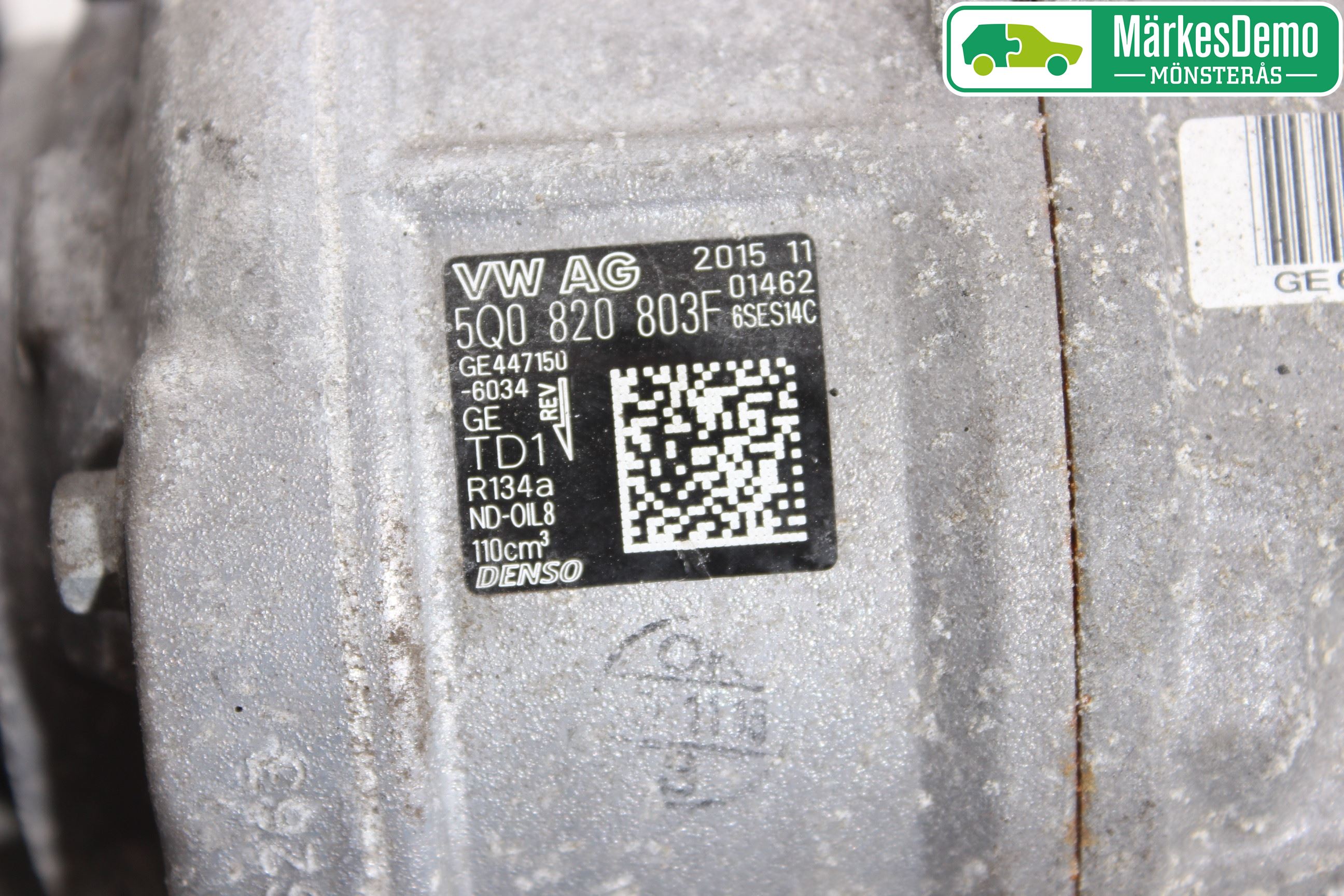 Volkswagen VW GOLF / E-GOLF VII 13-20 Varme Ac Kompressor