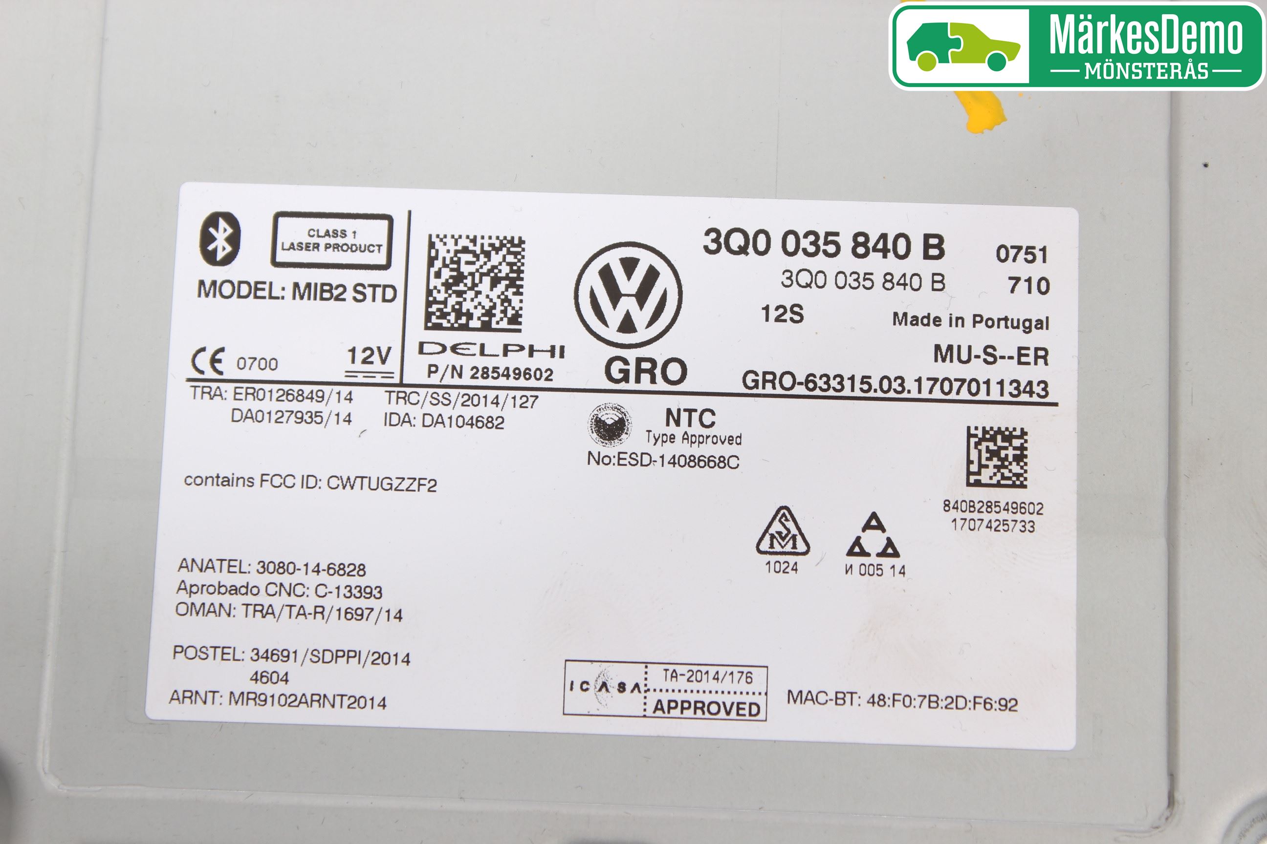 Volkswagen VW TIGUAN 16-24 Stereo Radio