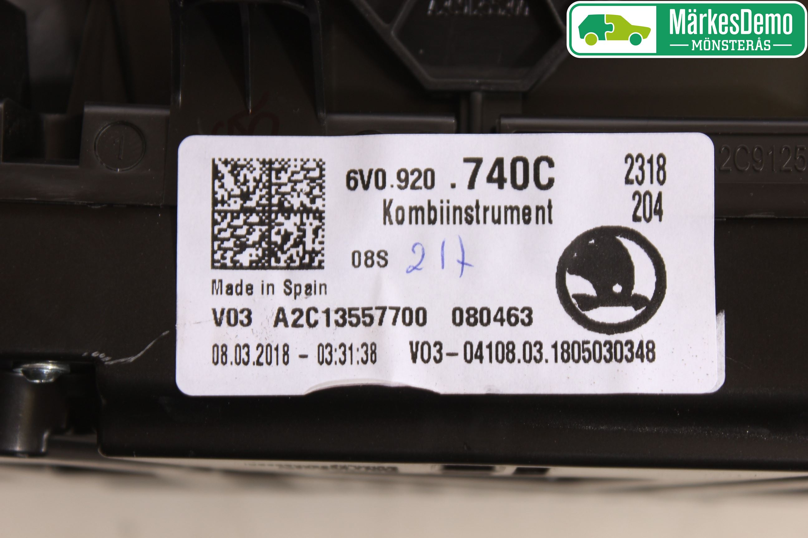 Skoda FABIA 15-21 Instr Kombinert