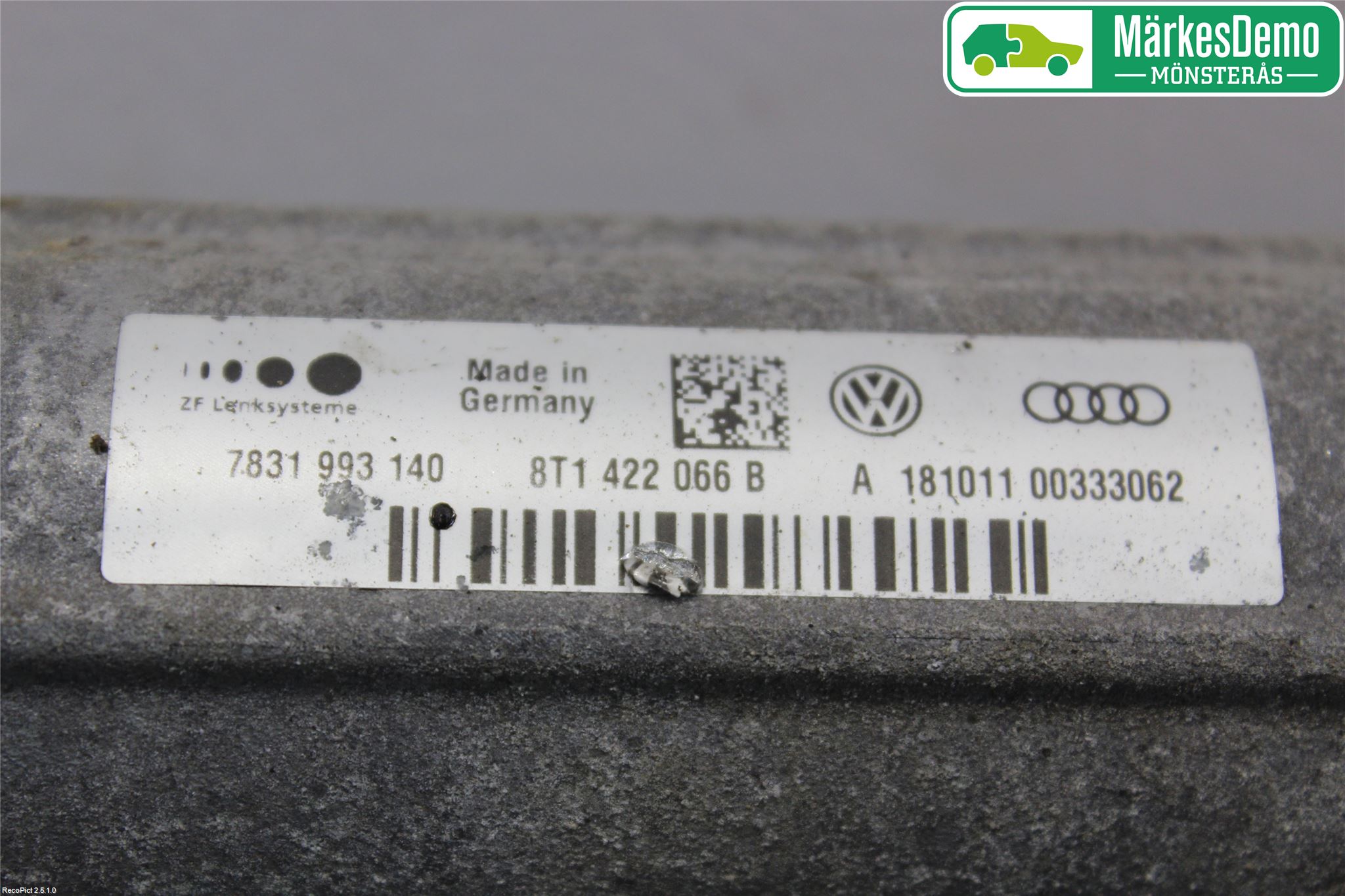 Audi A4/S4 08-11 Servo Snekke - Tannstang