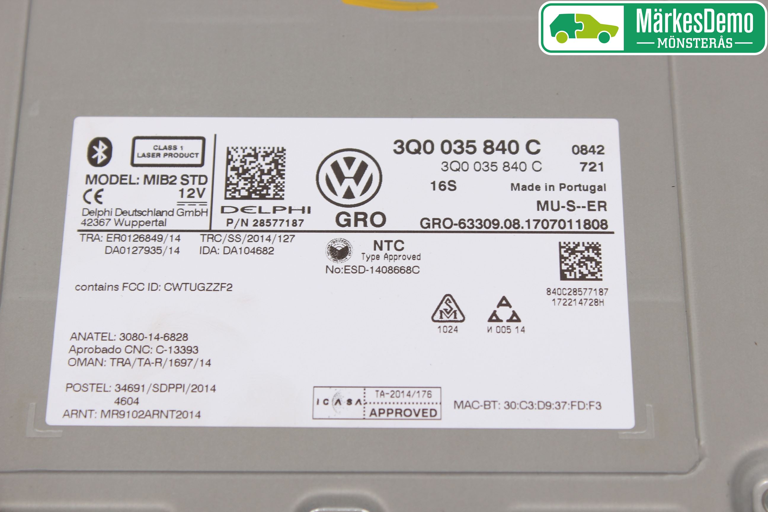 Volkswagen VW TIGUAN 16-24 Stereo Radio