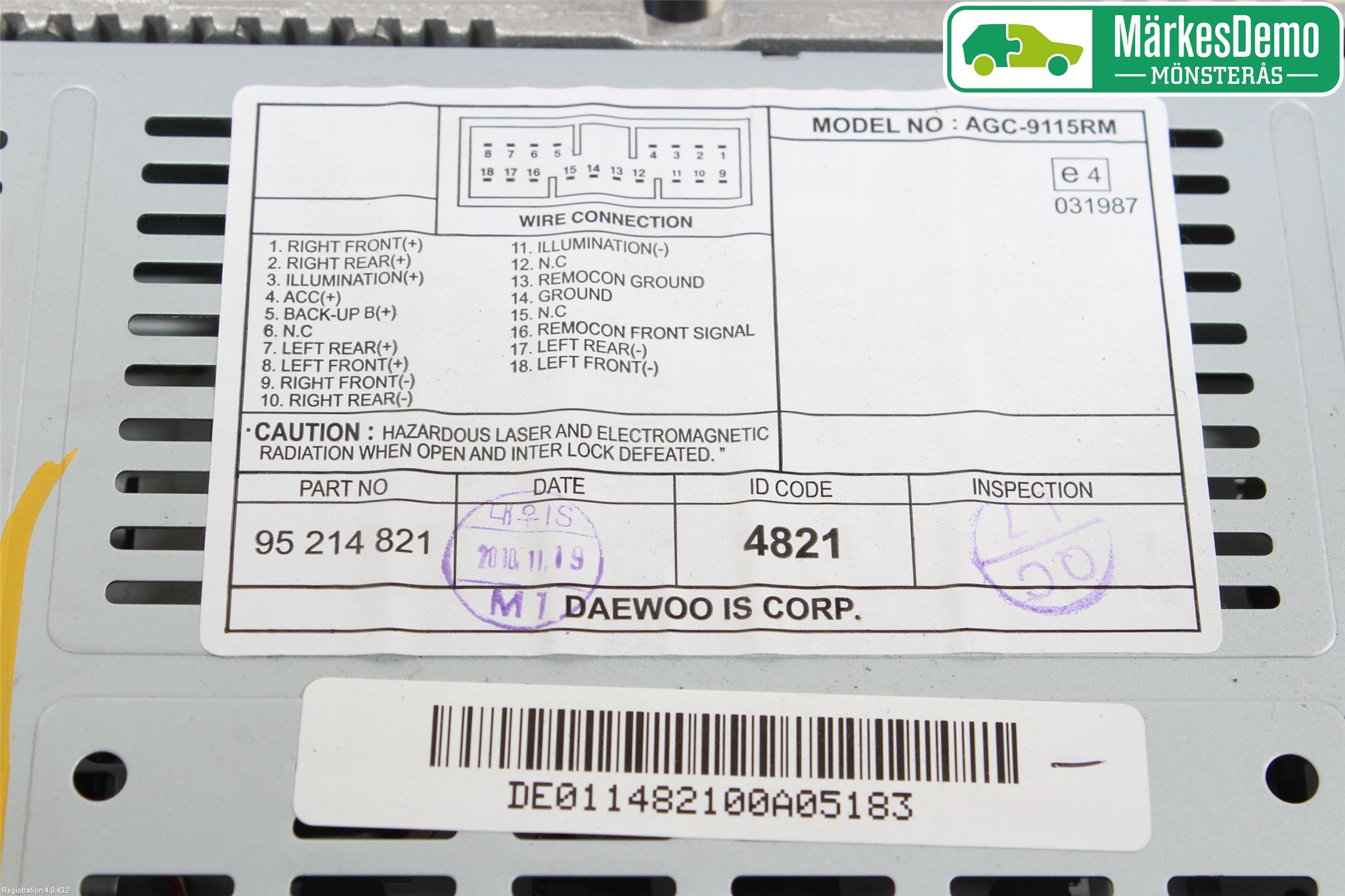 GM CHEVROLET SPARK Stereo Radio