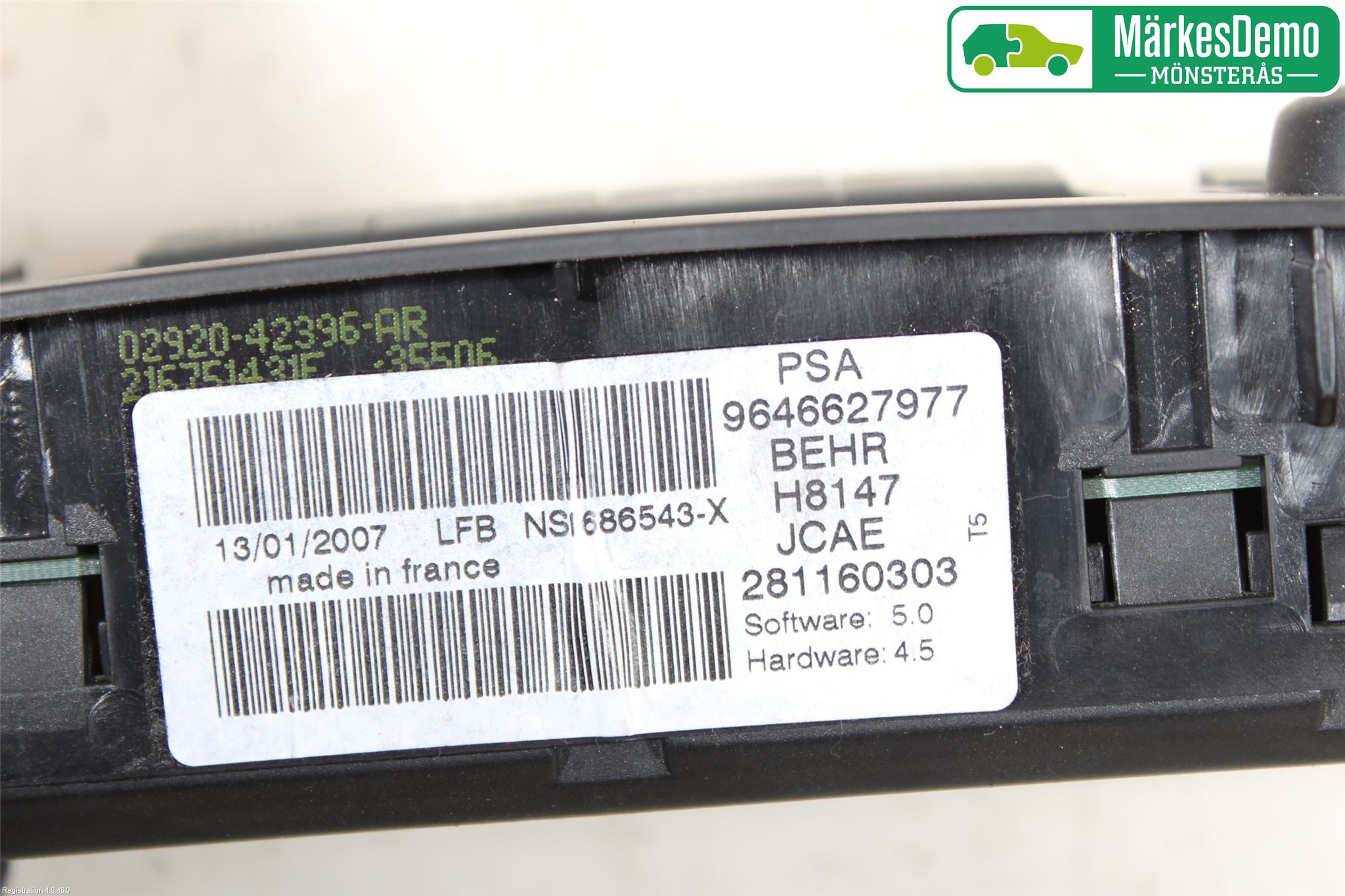 Peugeot 307     05-08 Varme Ac Betjening-Display