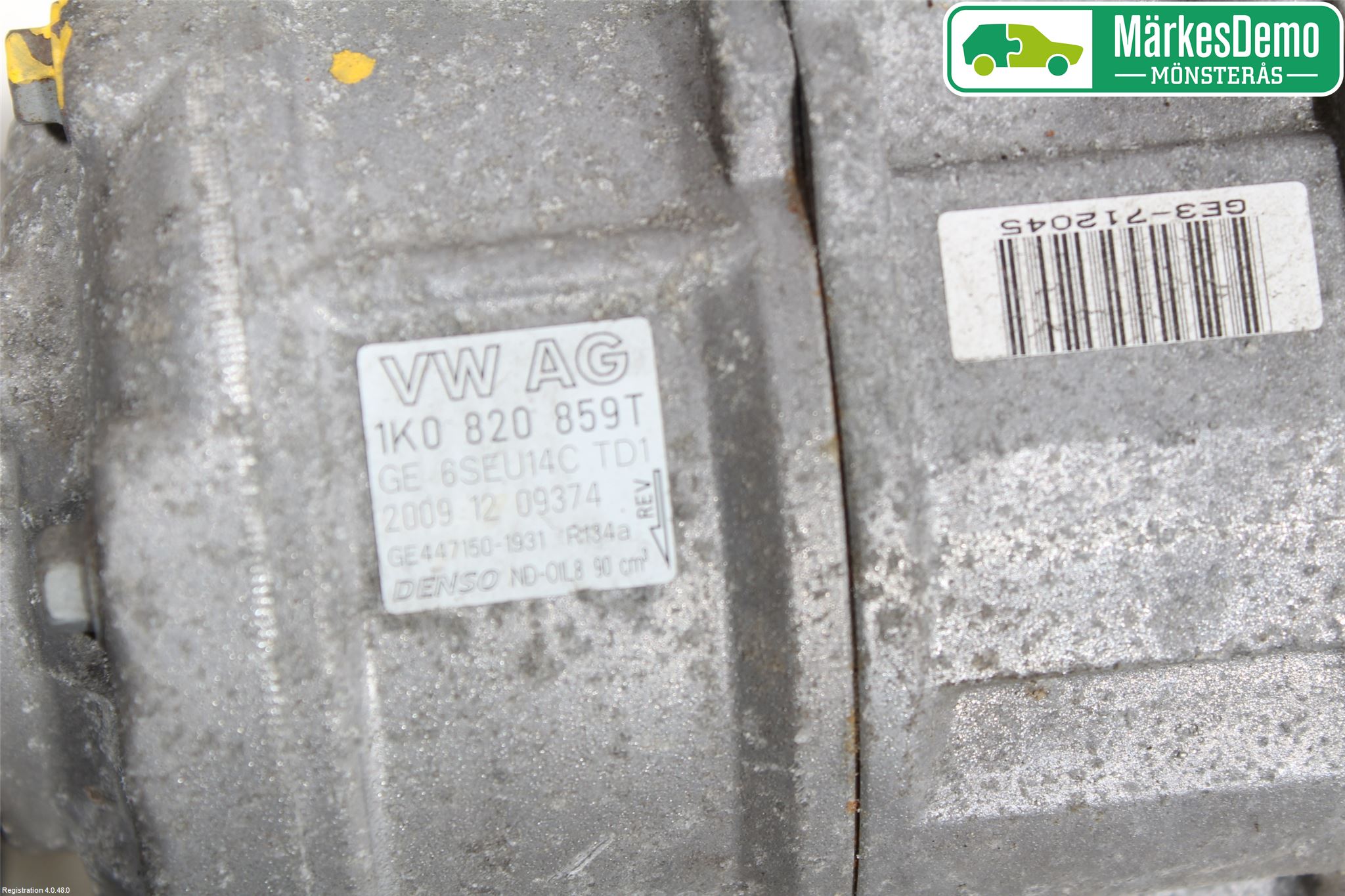 Volkswagen VW GOLF VI 09-13 Varme Ac Kompressor
