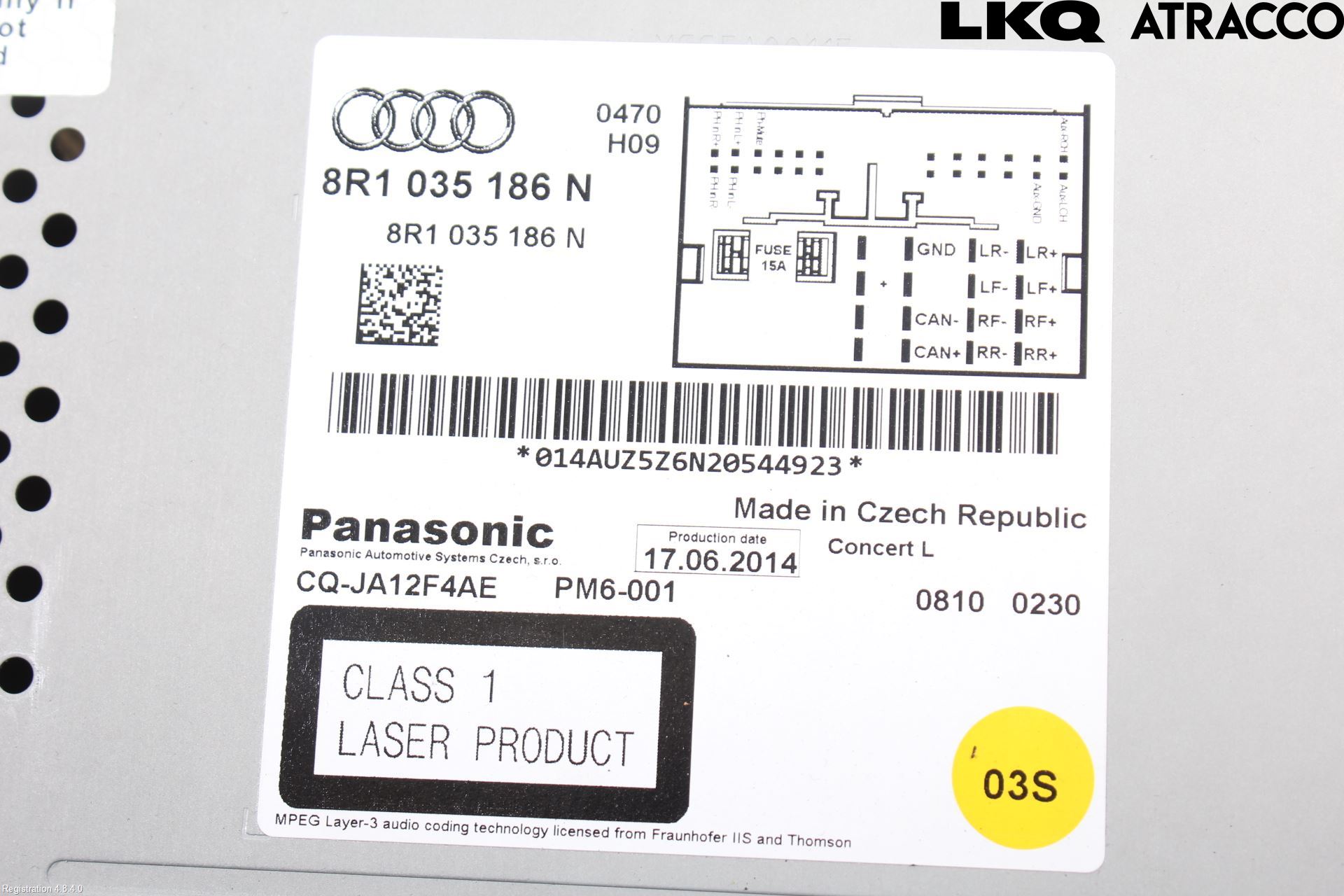 Audi A4 12-15 Stereo Radio Med Cd