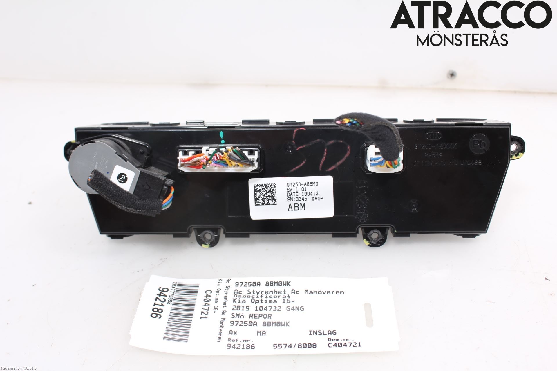 Kia OPTIMA 16-20 Varme Ac Betjening-Display